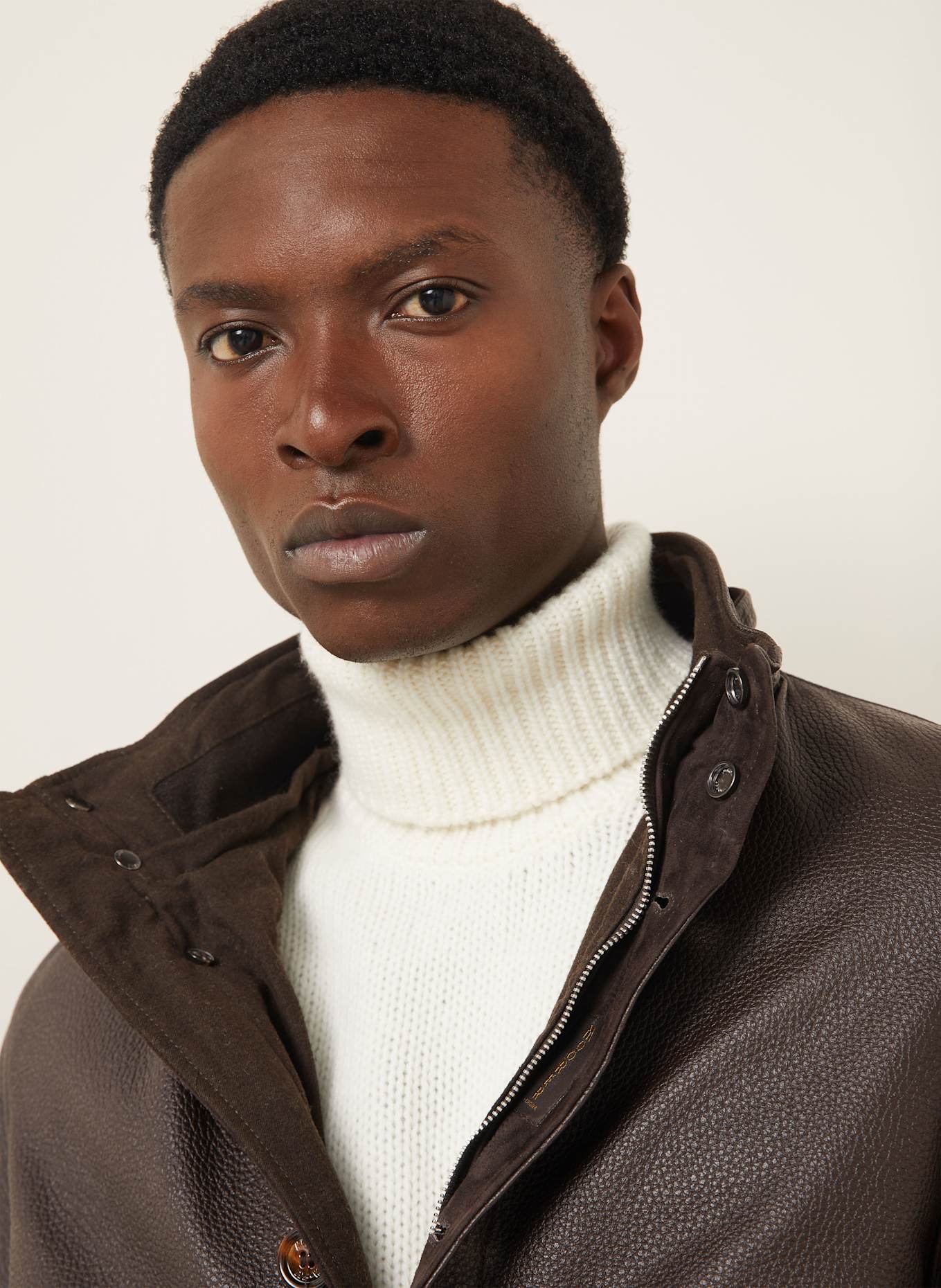 MOORER Lederjacke: DUNKELBRAUN