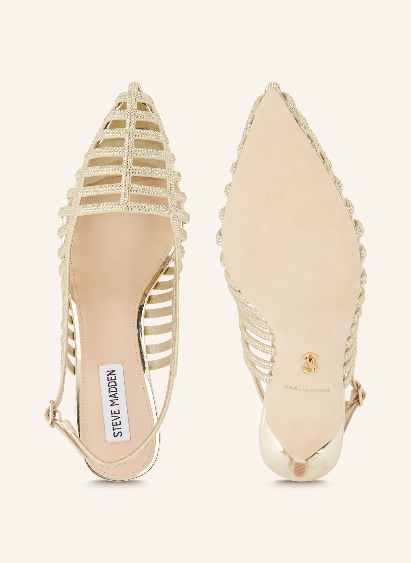 STEVE MADDEN Slingpumps CARLEIGH mit Schmucksteinen: GOLD