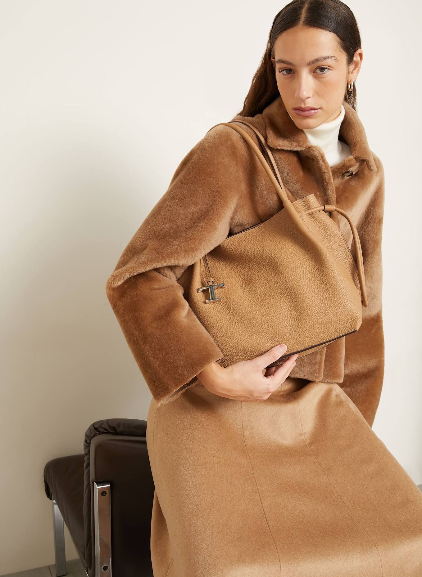 TOD'S Shopper: LIGHT BROWN
