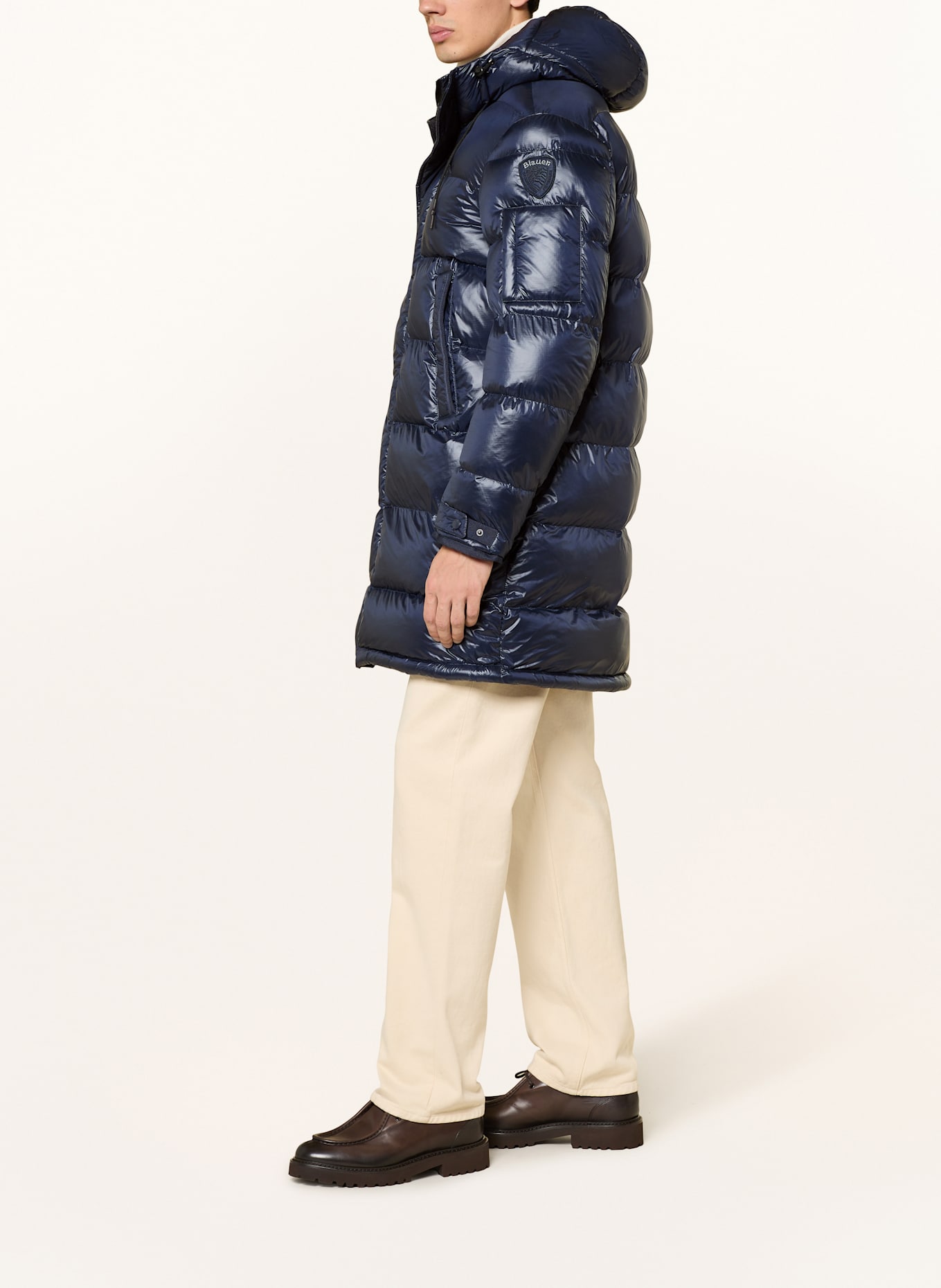 Blauer Steppmantel ALDRICH: DUNKELBLAU