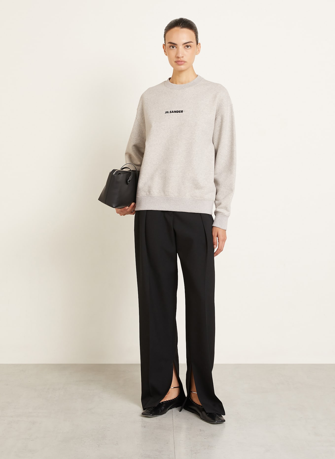 JIL SANDER Sweatshirt: LIGHT GRAY
