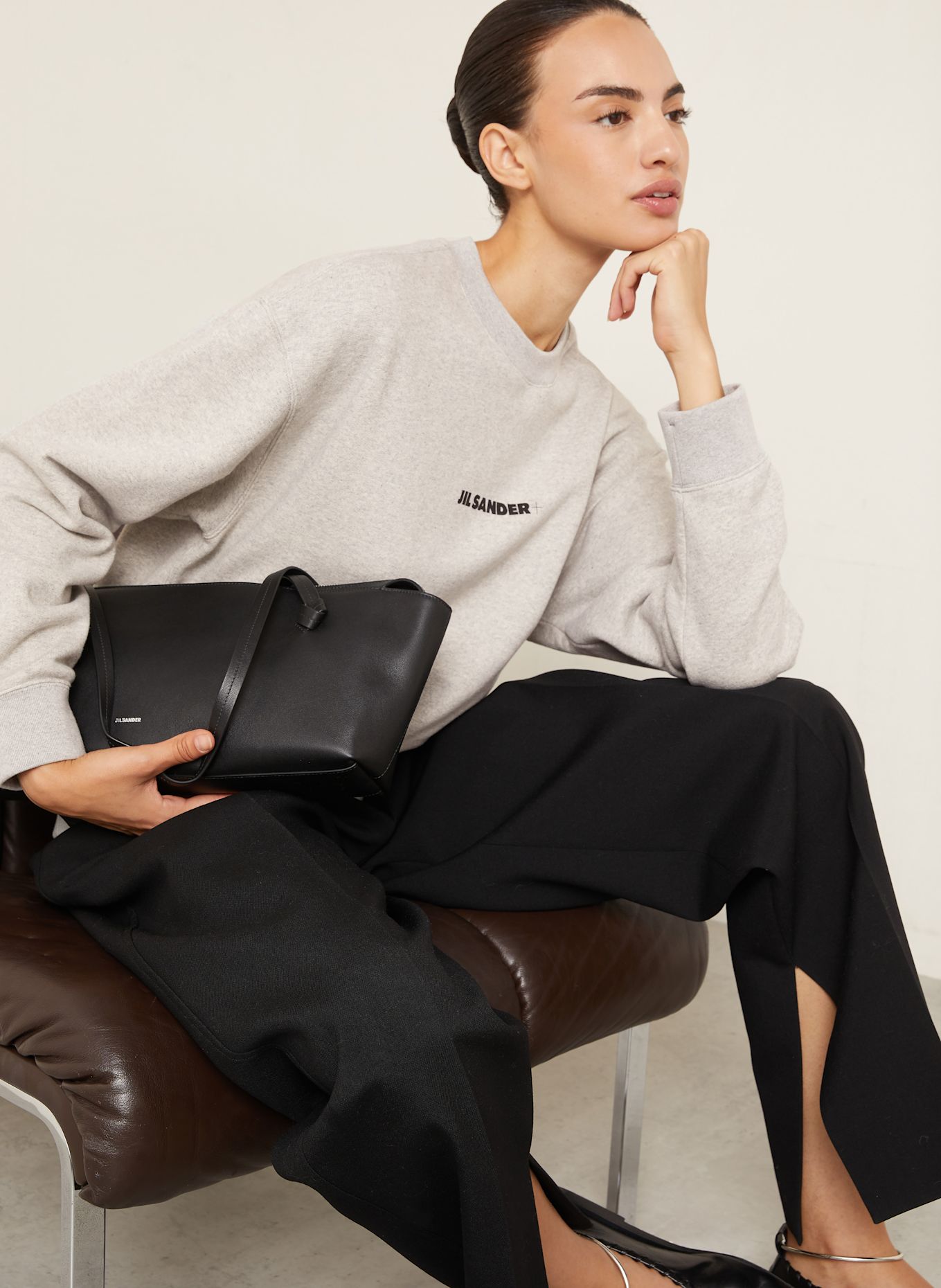 JIL SANDER Sweatshirt: LIGHT GRAY