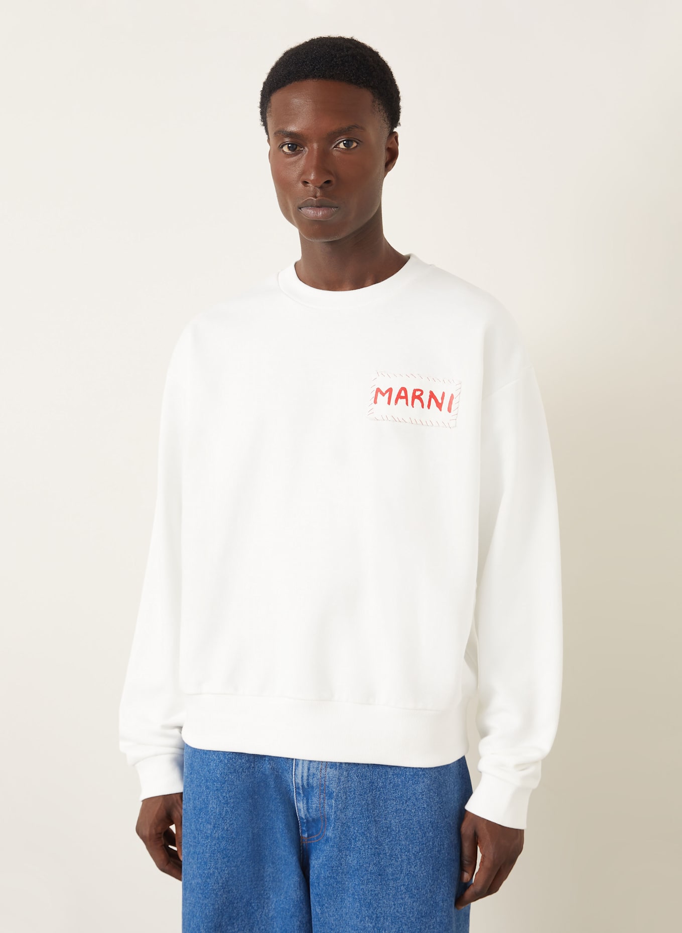 MARNI Oversized sweatshirt in ecru MARNI Oversized sweatshirt in ecru