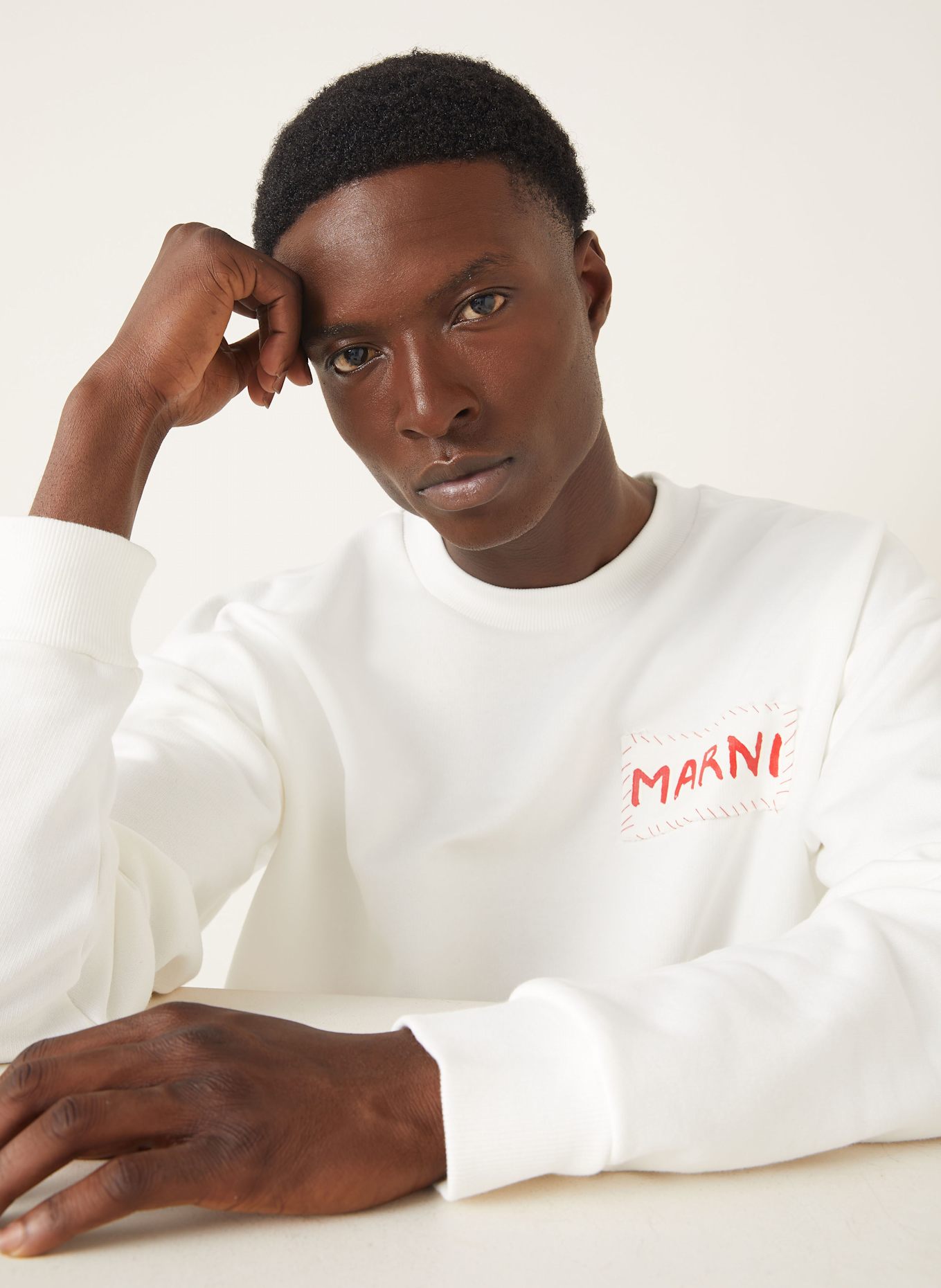 MARNI Oversized sweatshirt in ecru