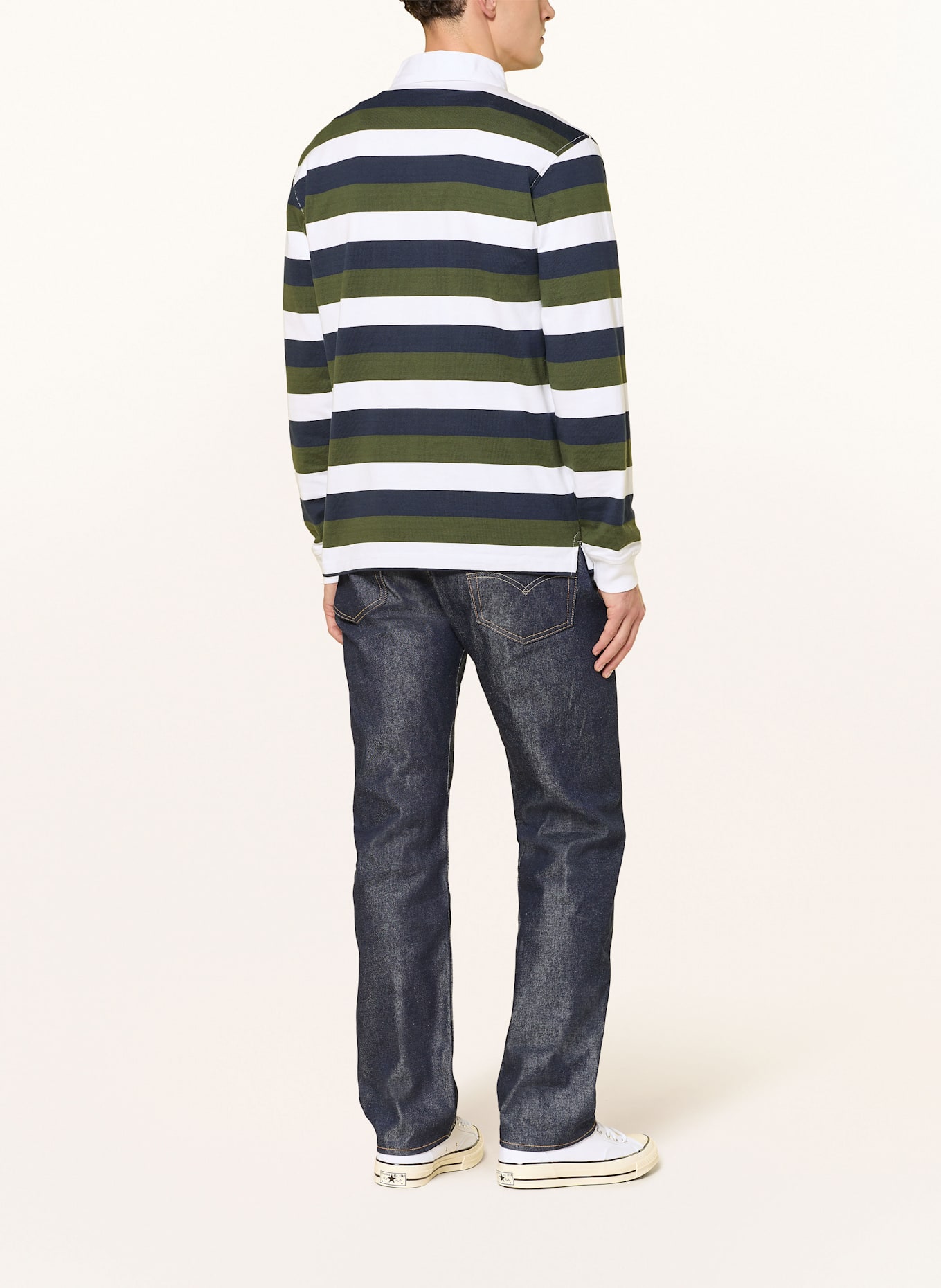 Levi's® Rugbyshirt UNION Relaxed Fit: KHAKI / WEISS / DUNKELBLAU