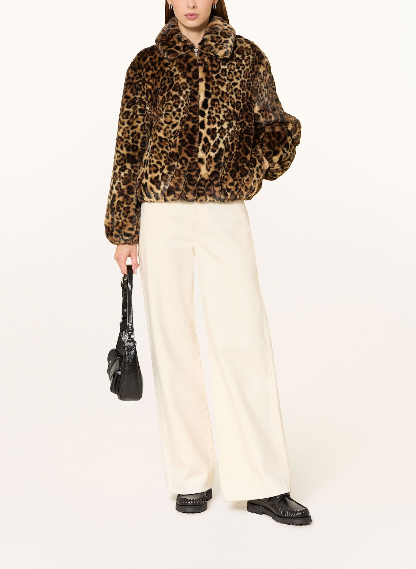 Levi's® Kunstfell-Jacke ELLE: BEIGE / BRAUN / SCHWARZ