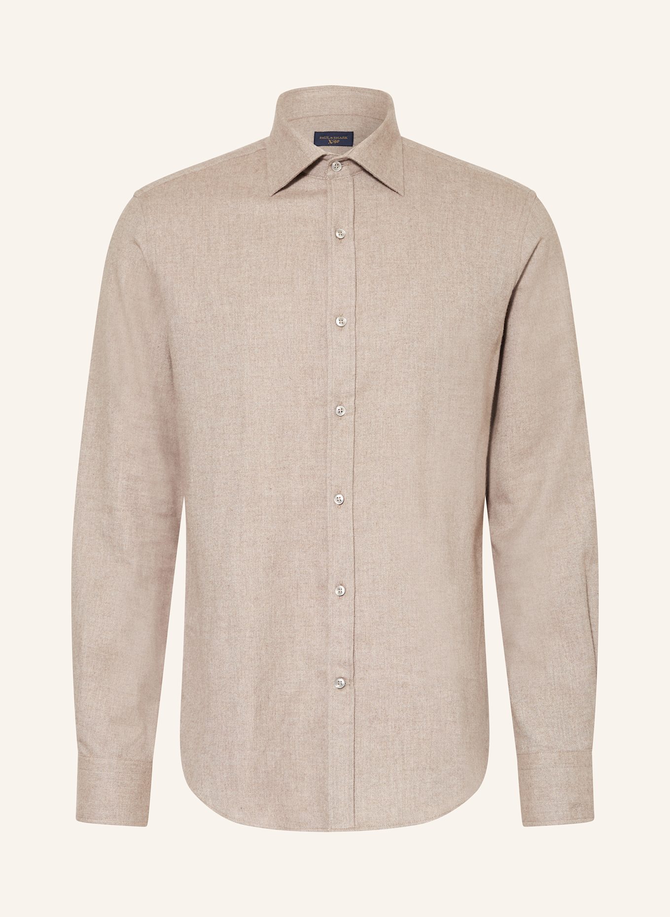 PAUL & SHARK Flanellhemd Comfort Fit: BEIGE