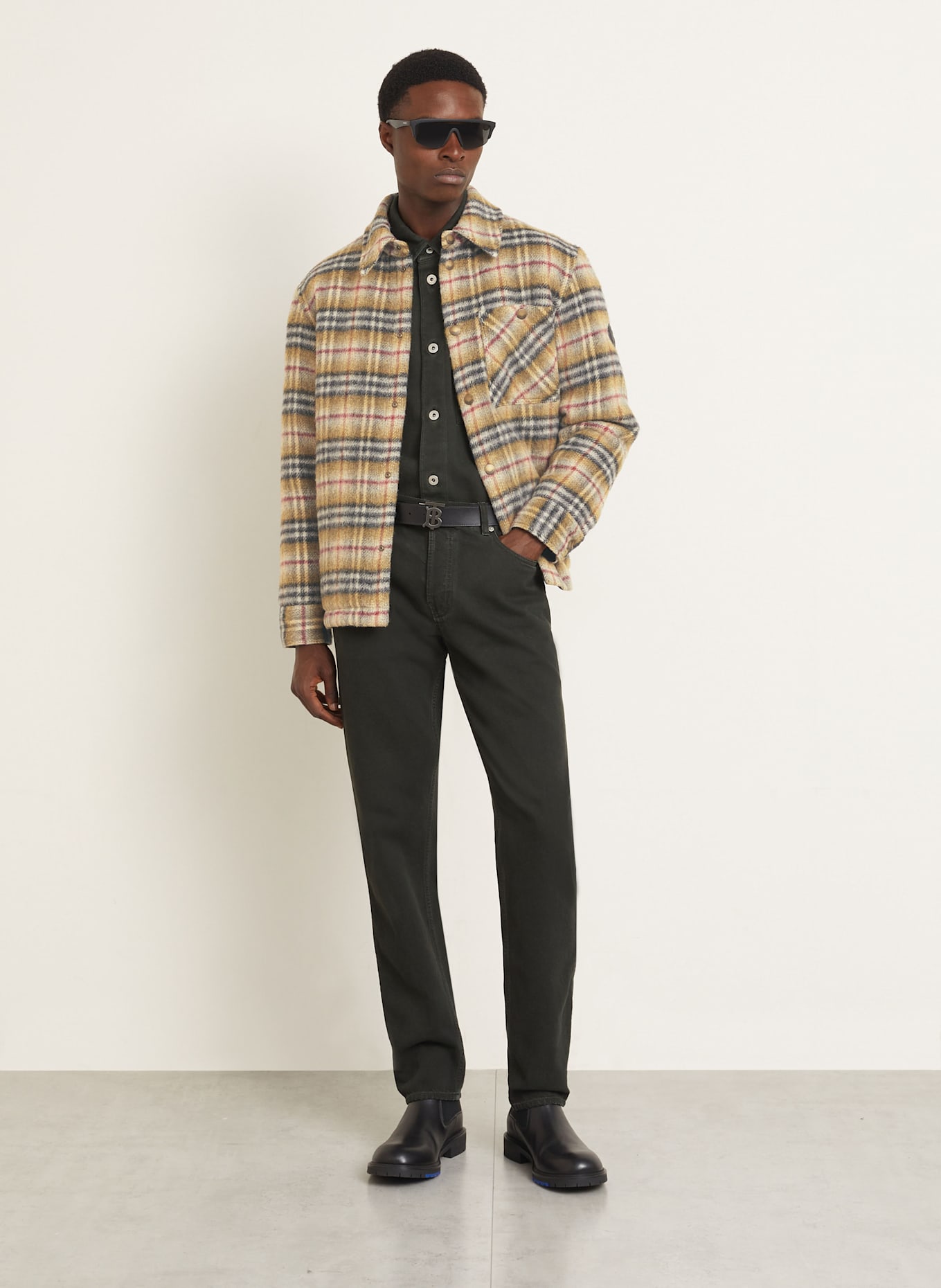 BURBERRY Overjacket: BEIGE / SCHWARZ / ROT