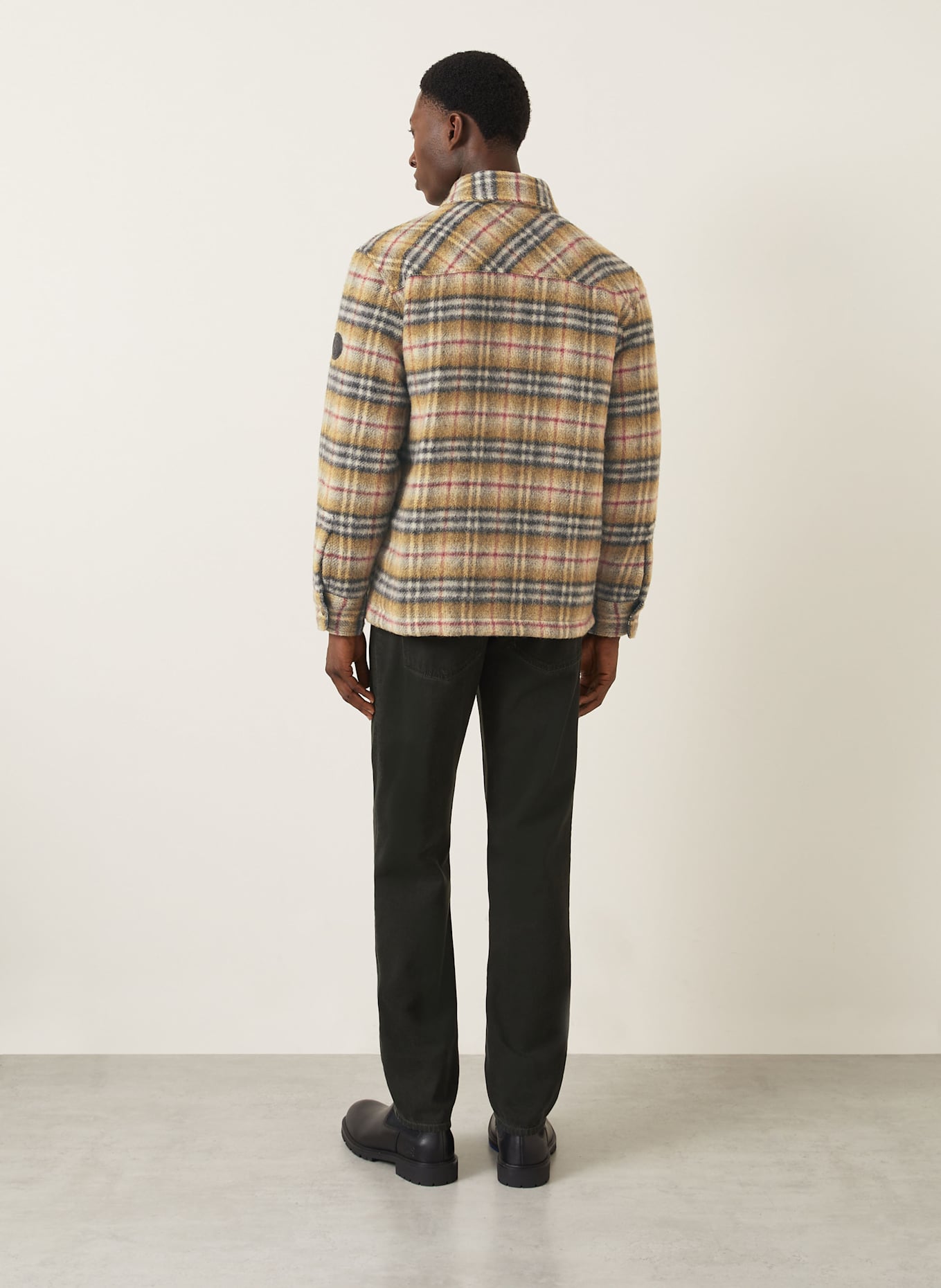 BURBERRY Overjacket: BEIGE / SCHWARZ / ROT