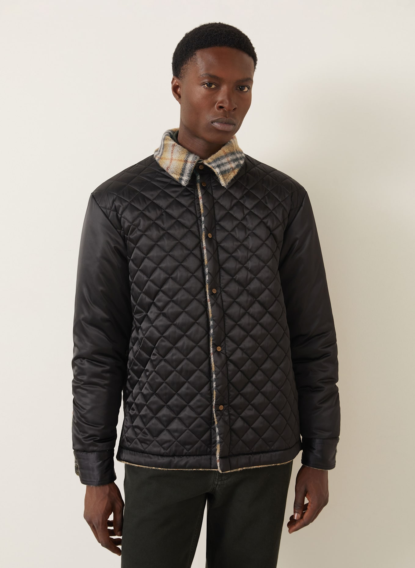 BURBERRY Overjacket: BEIGE / SCHWARZ / ROT