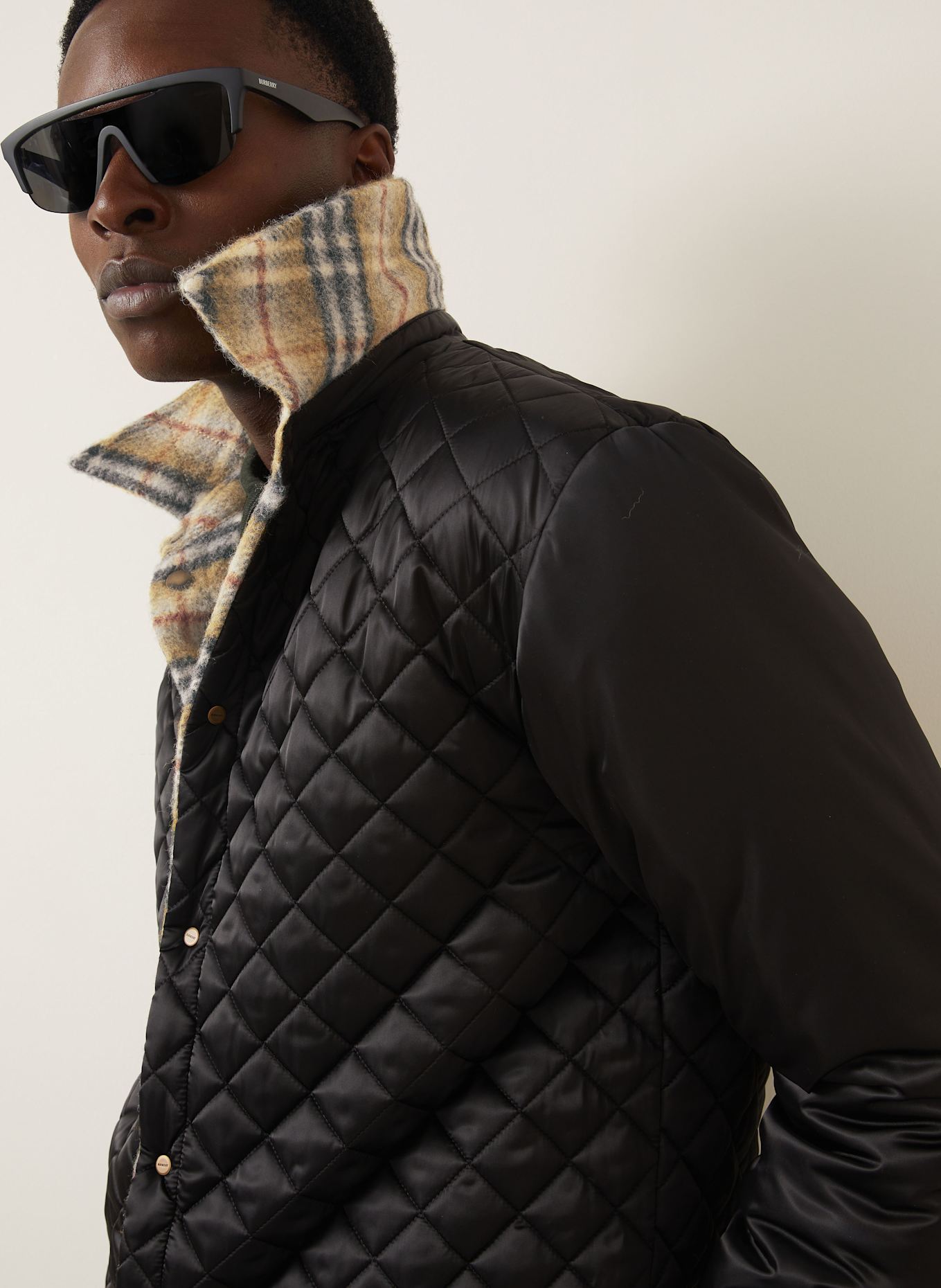 BURBERRY Overjacket: BEIGE / SCHWARZ / ROT