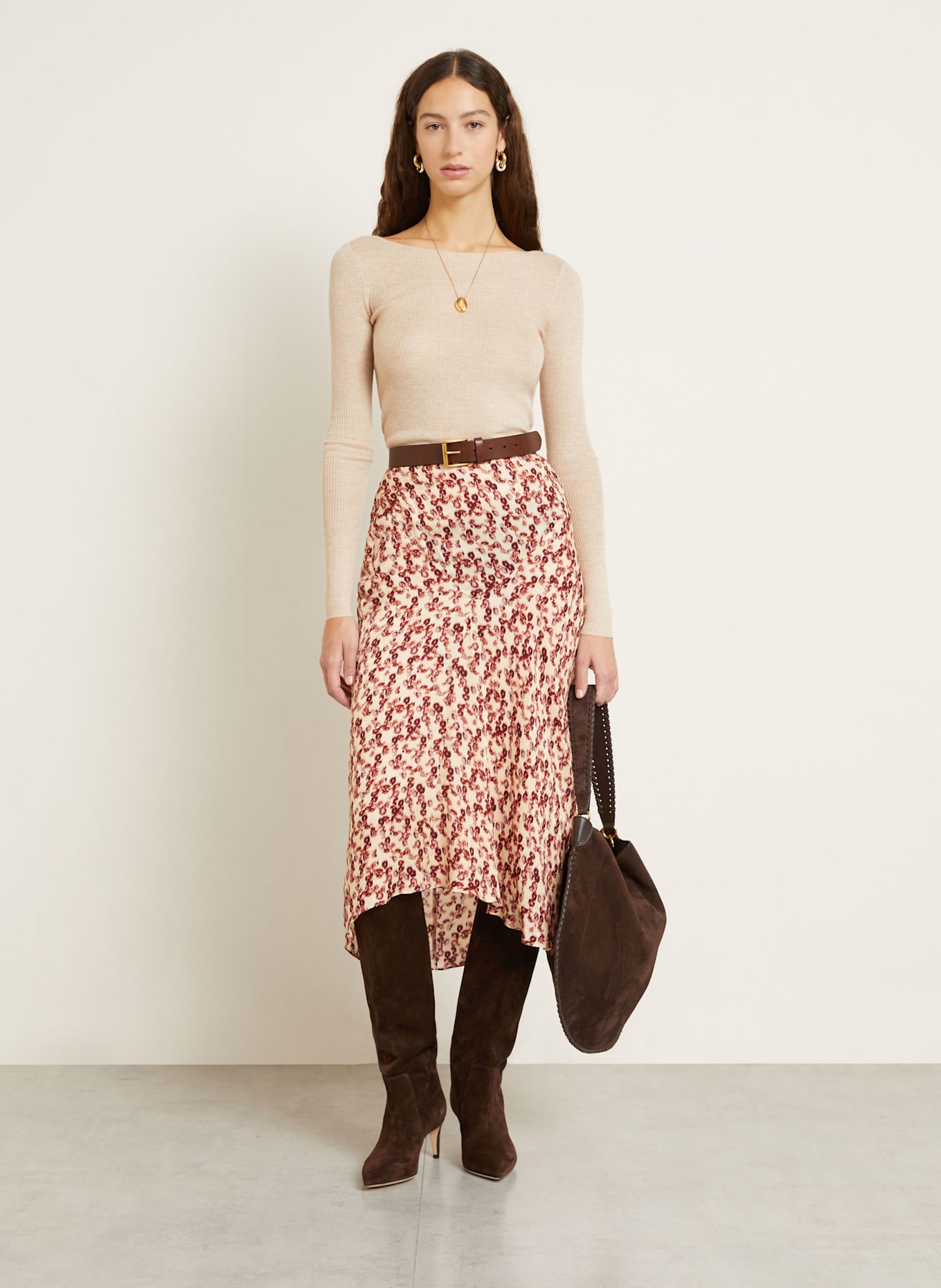 ISABEL MARANT Cashmere-Pullover IZZIE mit Seide: BEIGE