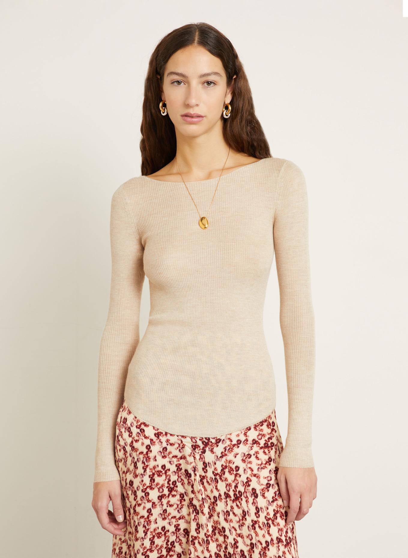 ISABEL MARANT Cashmere-Pullover IZZIE mit Seide: BEIGE