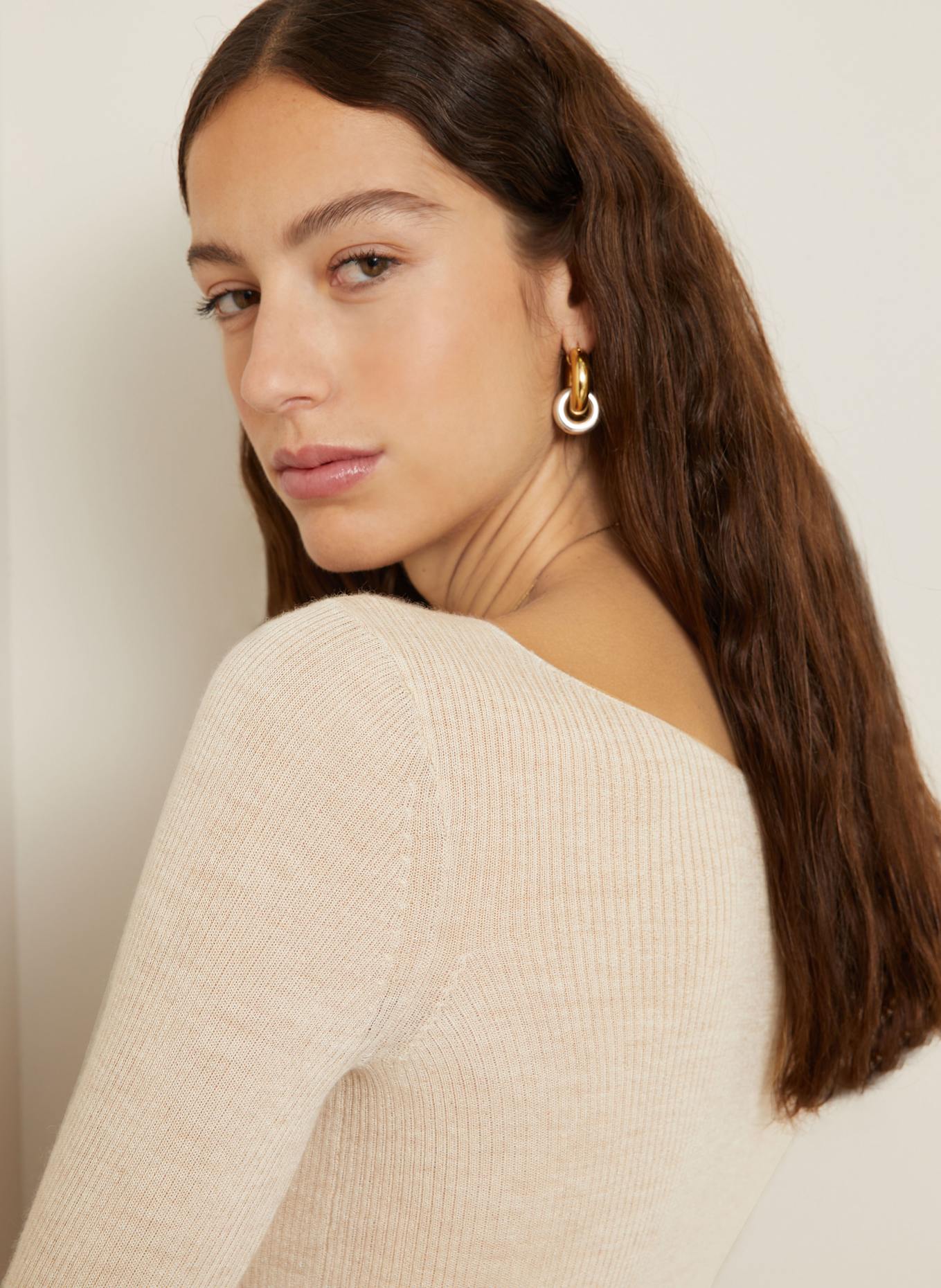 ISABEL MARANT Cashmere-Pullover IZZIE mit Seide: BEIGE