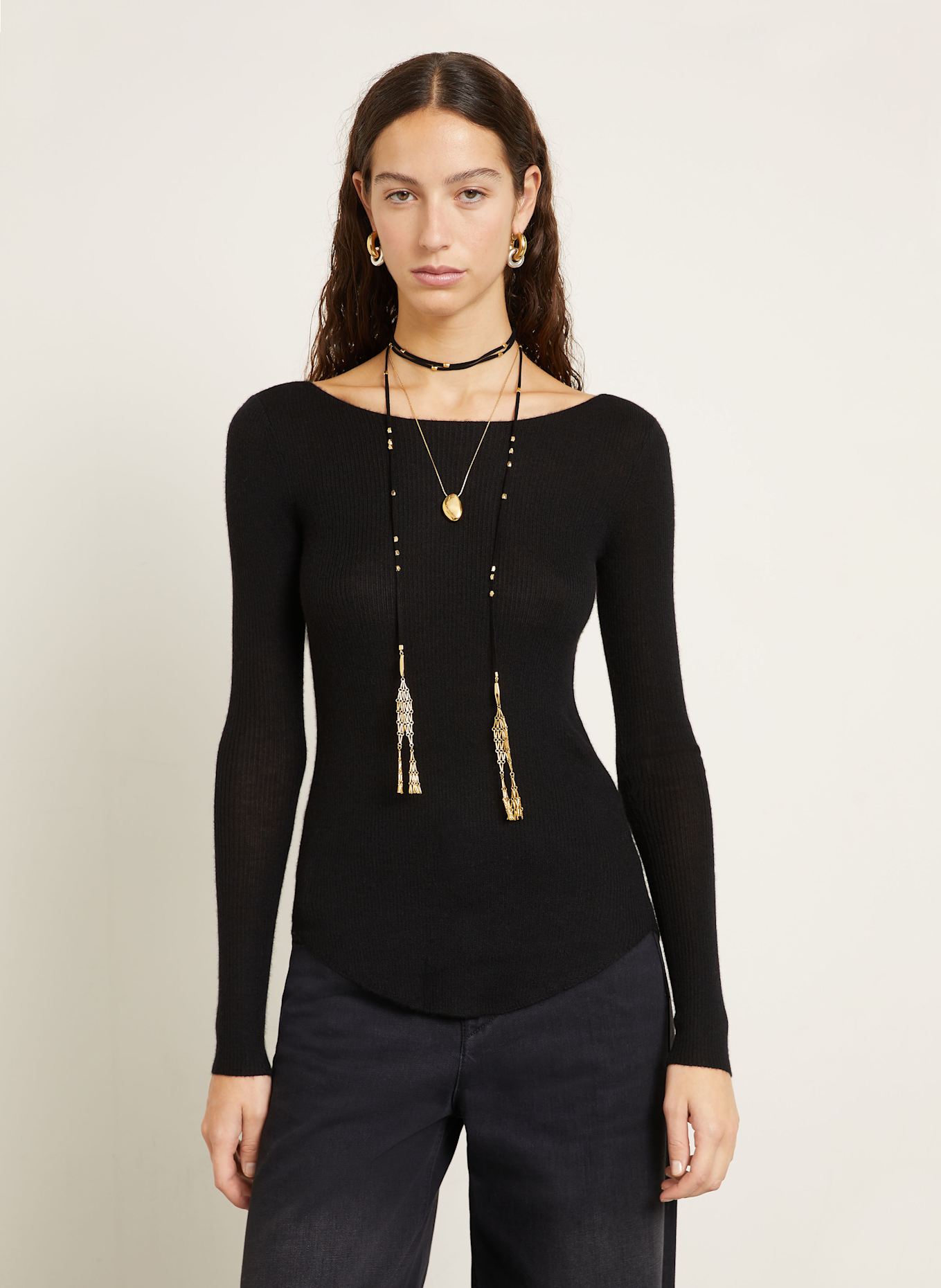 ISABEL MARANT Cashmere-Pullover IZZIE mit Seide: SCHWARZ