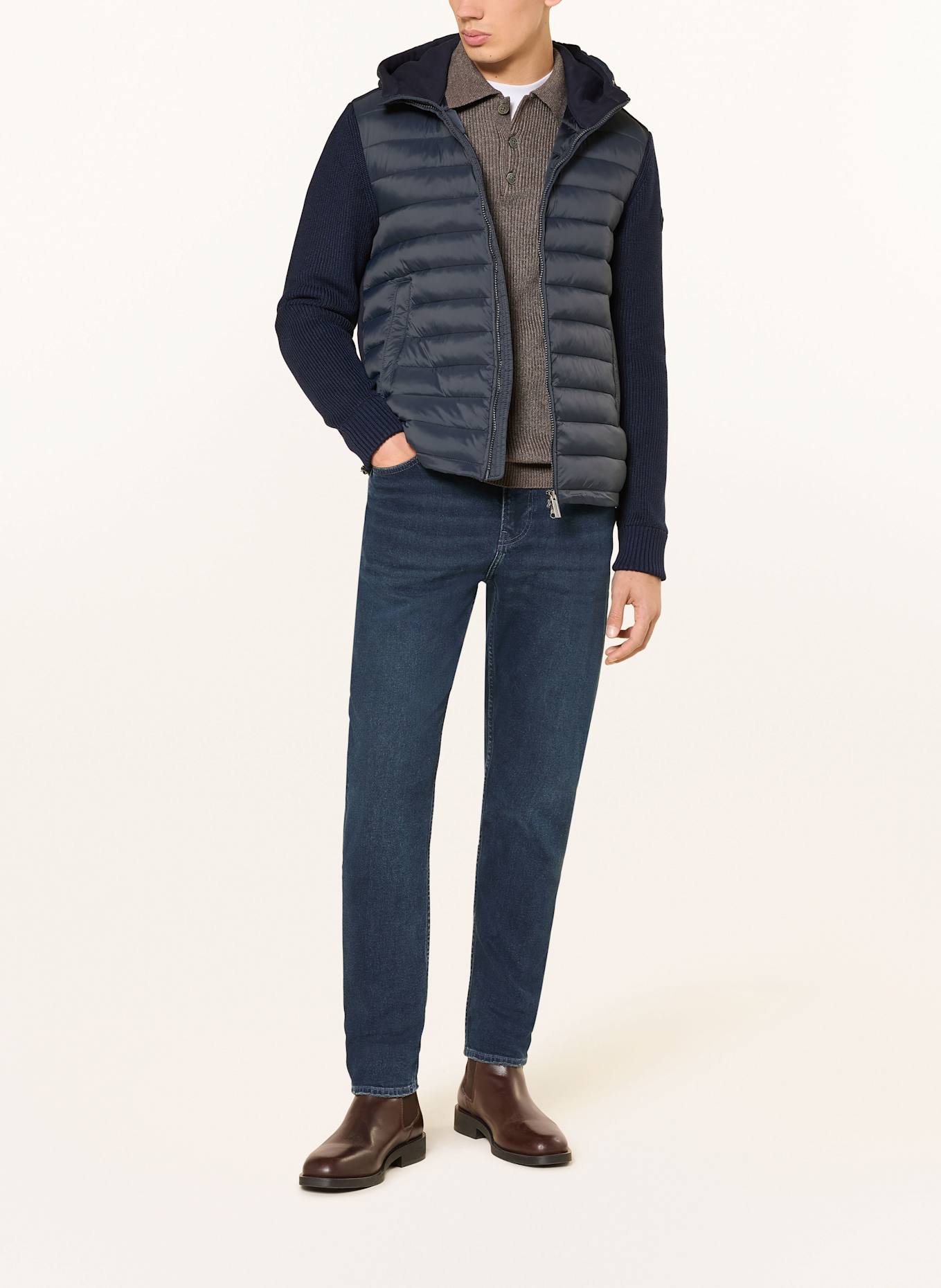 COLMAR Steppjacke im Materialmix: DUNKELBLAU