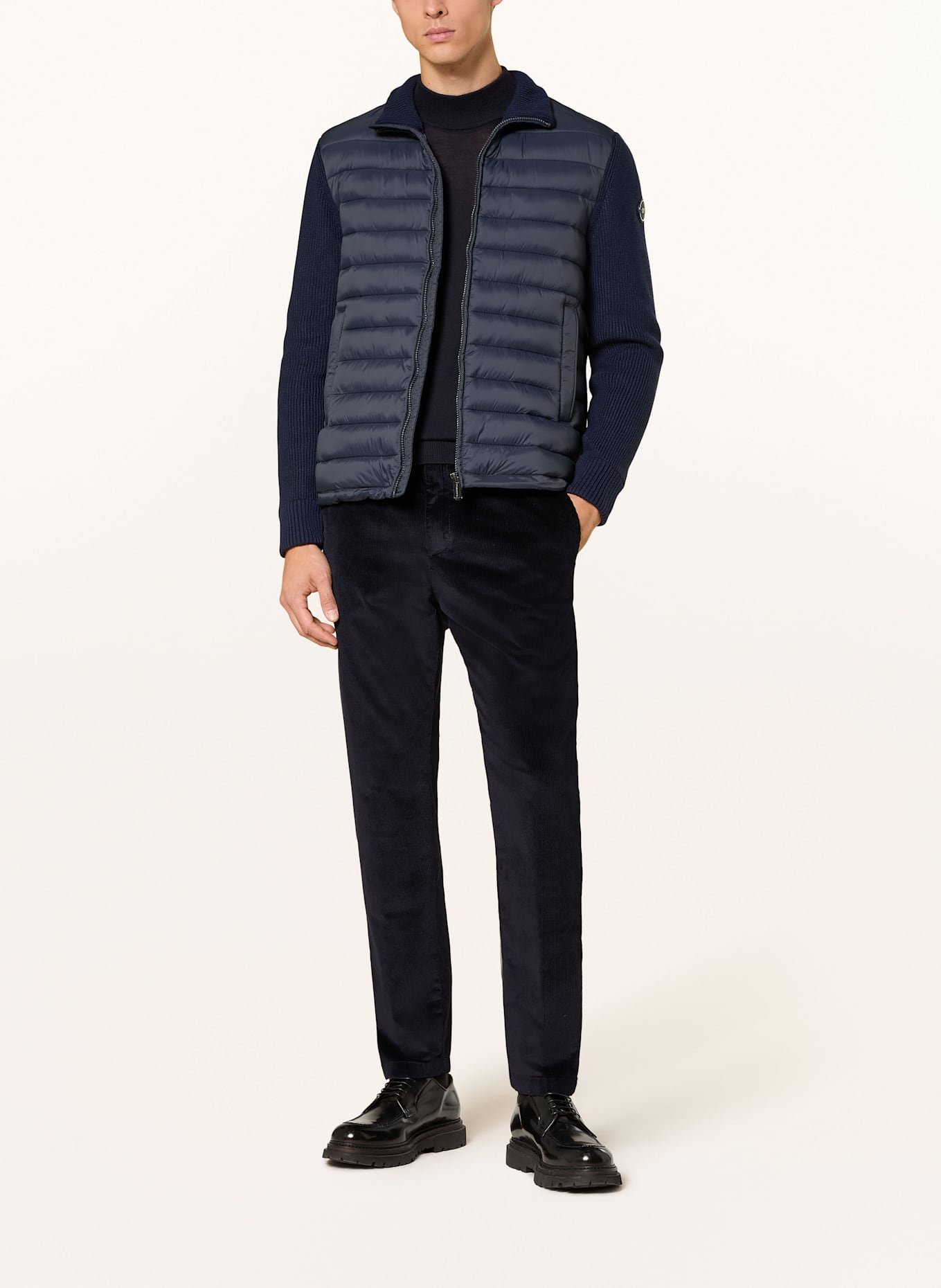 COLMAR Steppjacke im Materialmix: DUNKELBLAU