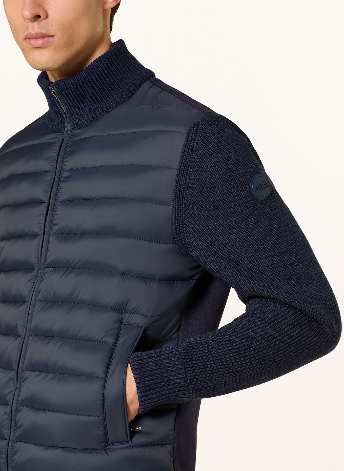 COLMAR Steppjacke im Materialmix: DUNKELBLAU