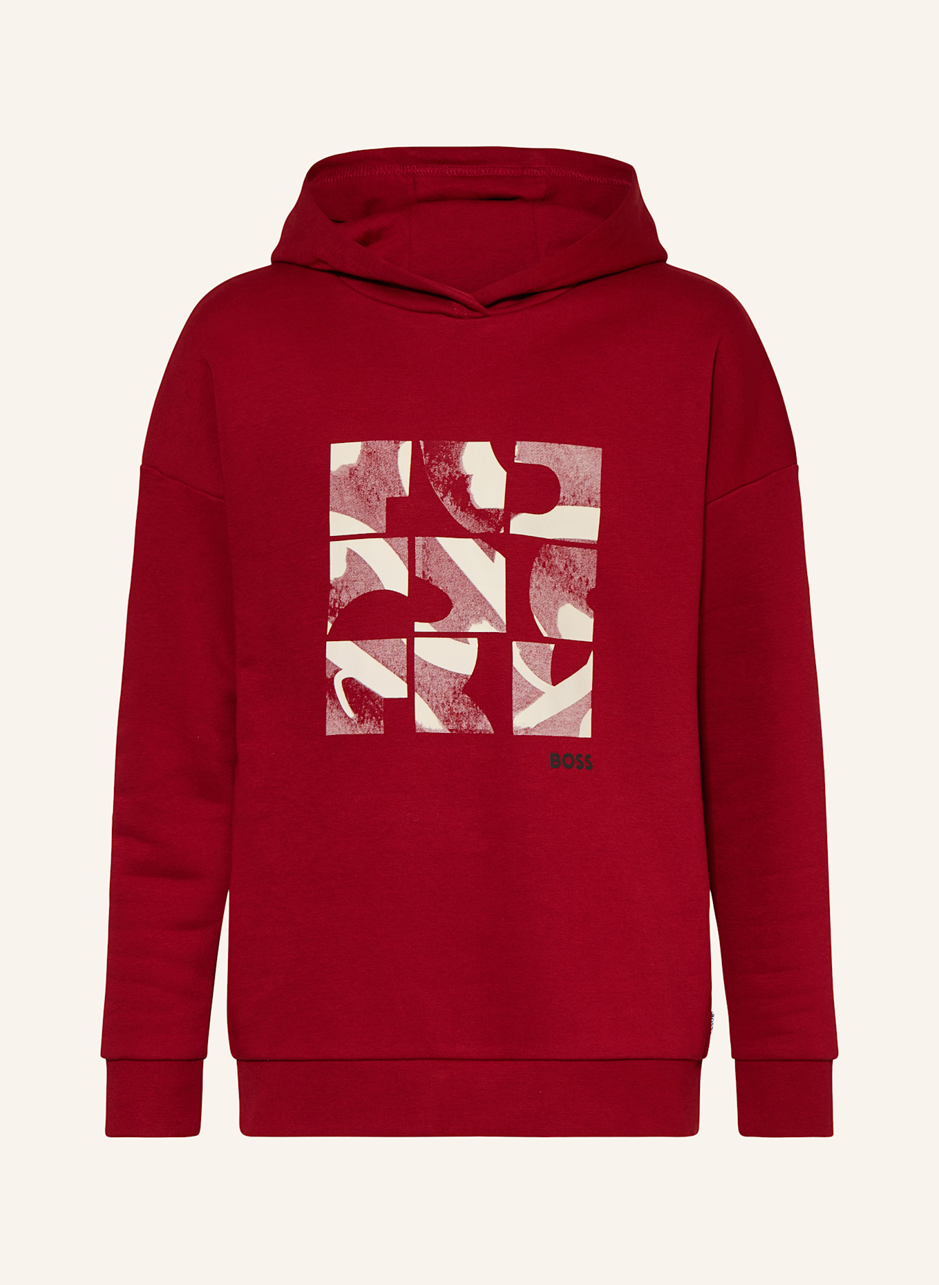 BOSS Hoodie: ROT / WEISS