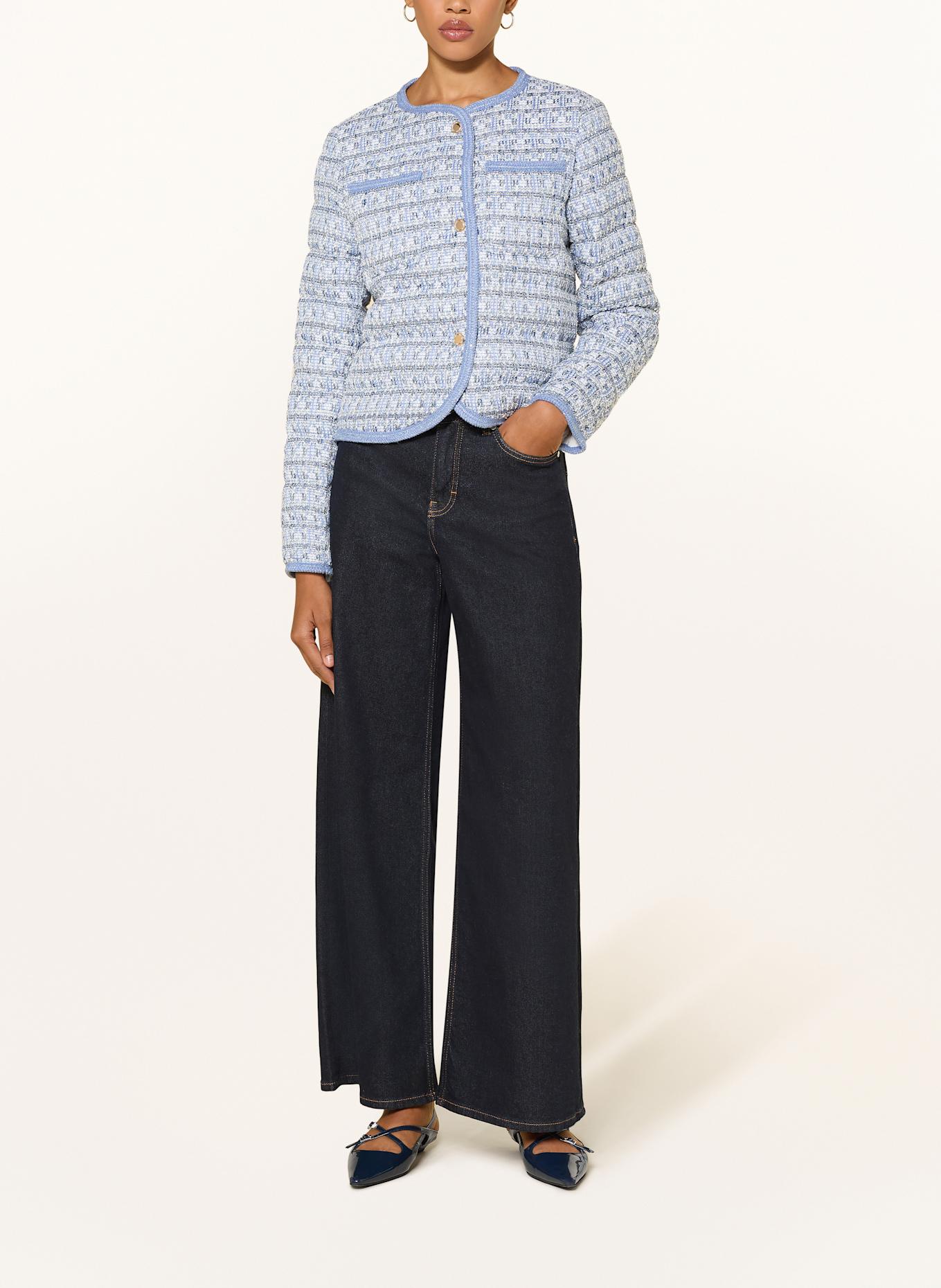 Rich & Royal Tweed-Jacke mit Glitzergarn: HELLBLAU / WEISS