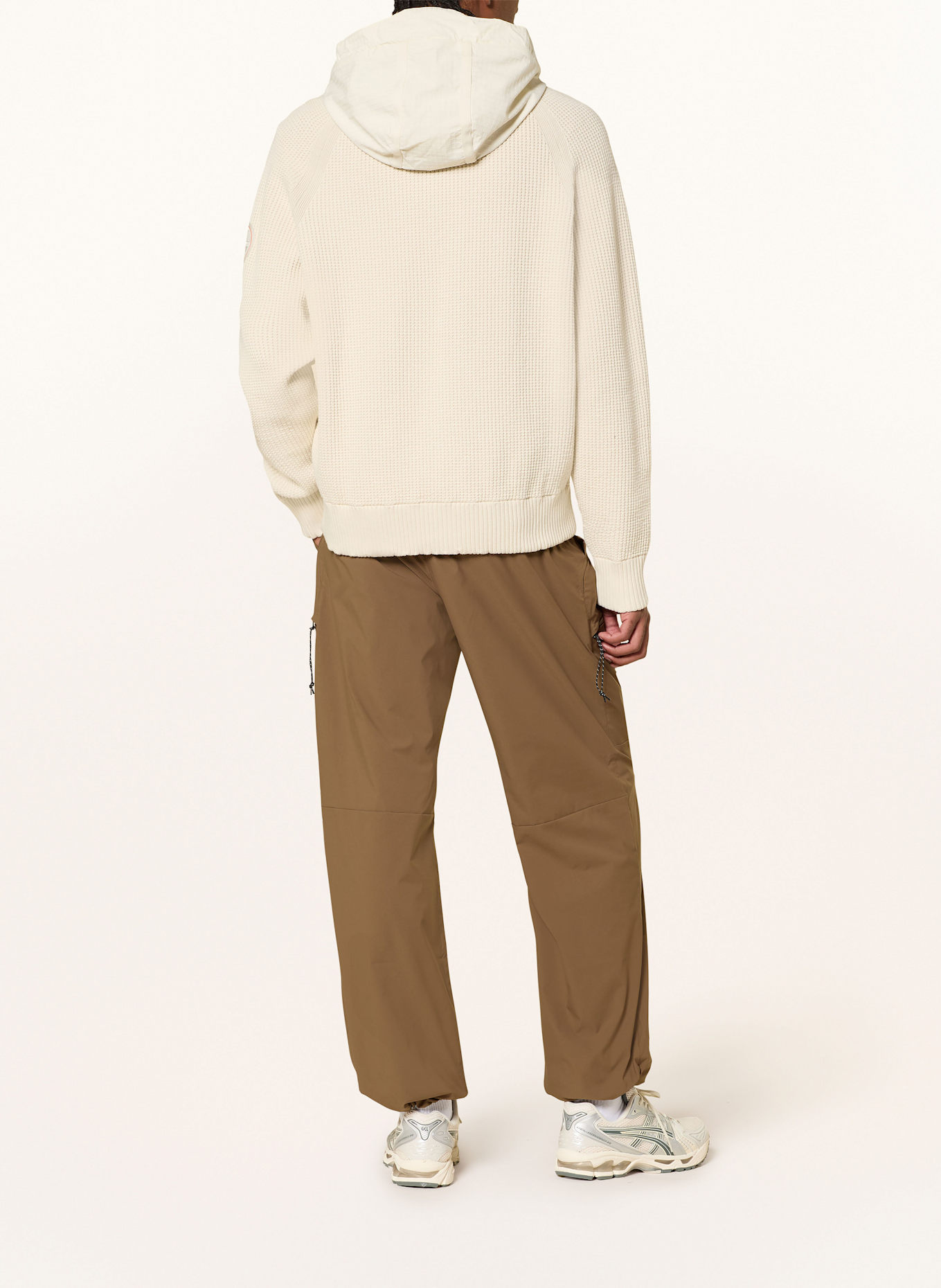 NAPAPIJRI Strickjacke A-VANOI im Materialmix mit abnehmbarer Kapuze: CREME