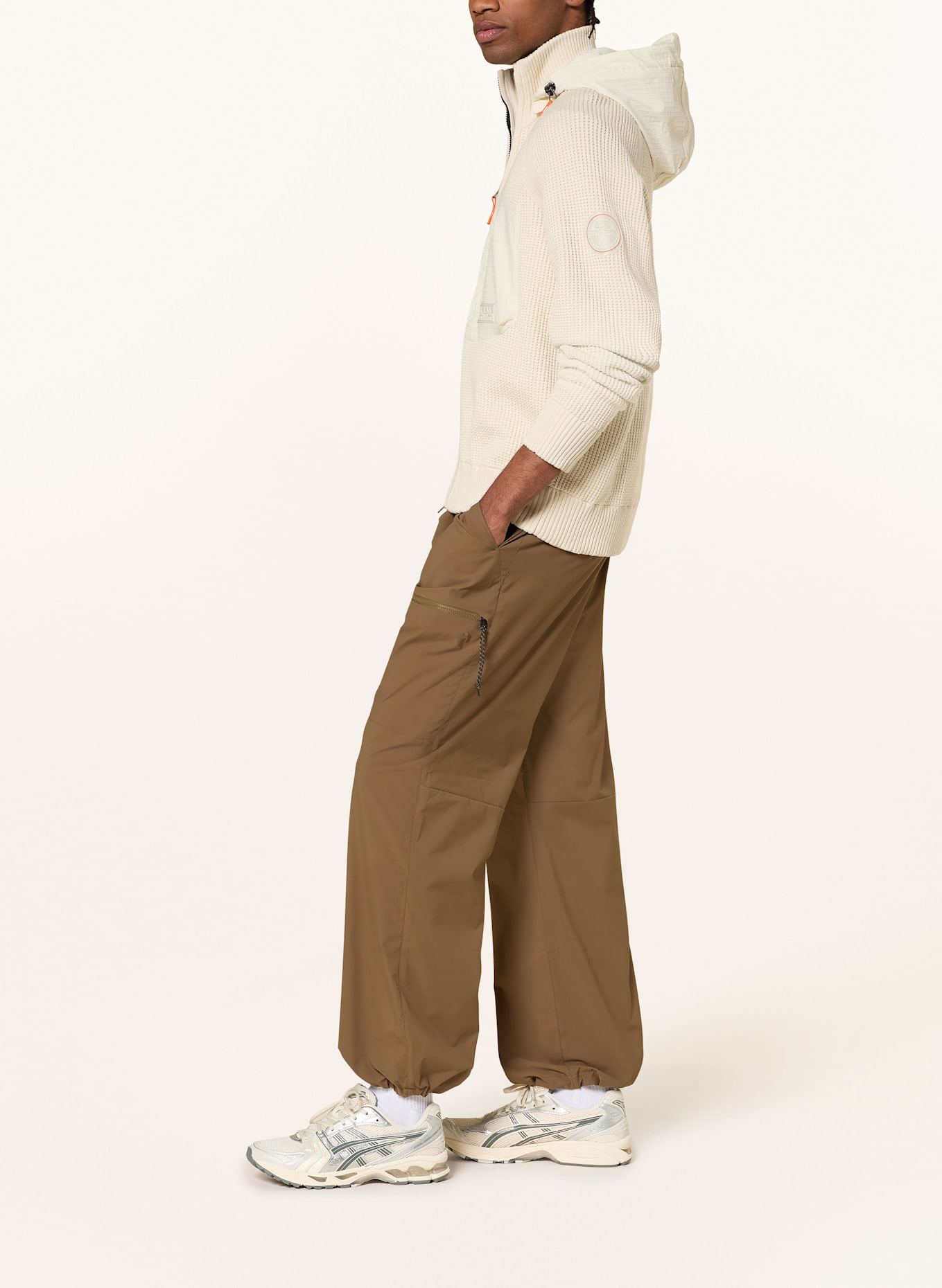 NAPAPIJRI Strickjacke A-VANOI im Materialmix mit abnehmbarer Kapuze: CREME