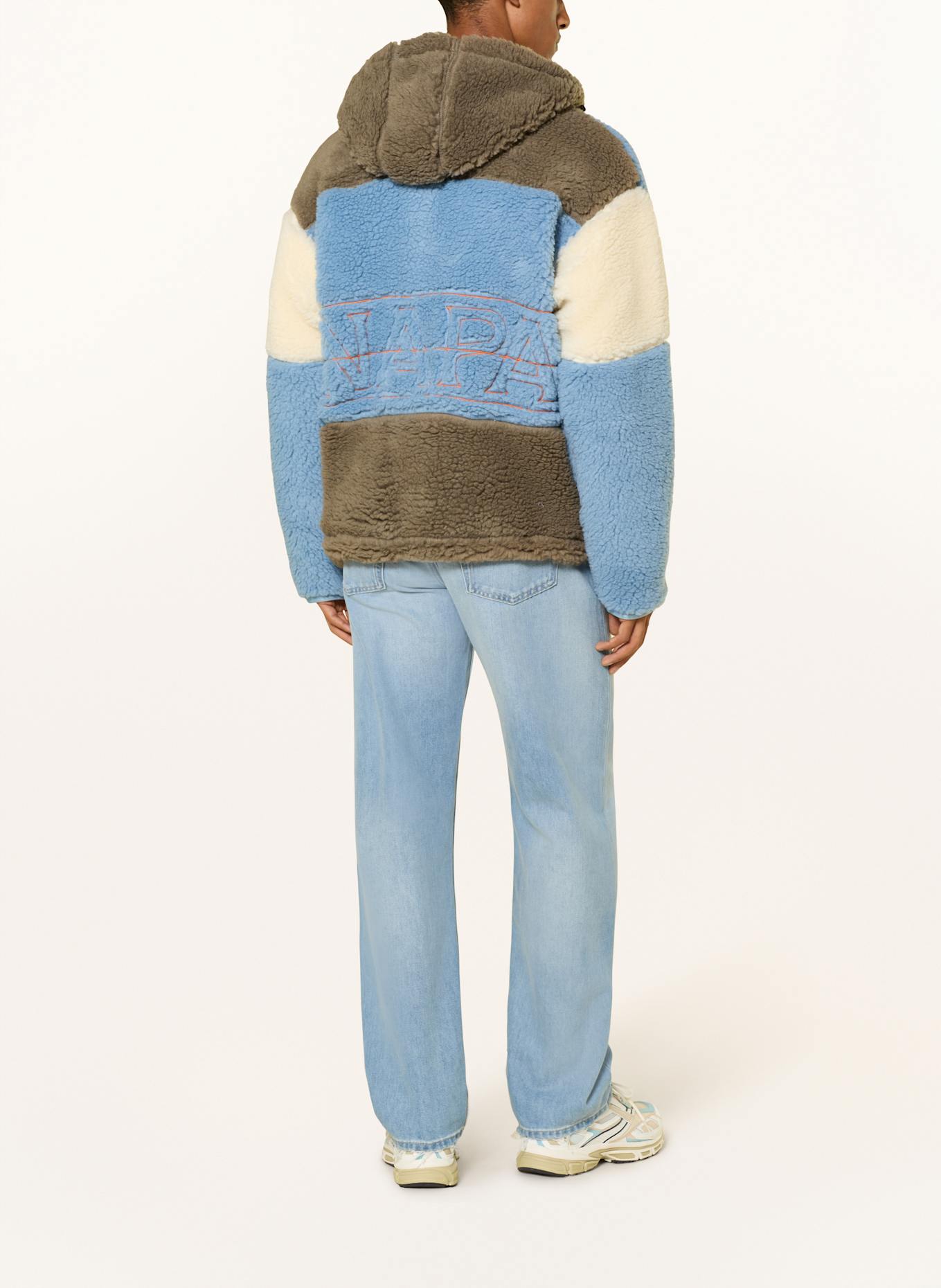 NAPAPIJRI T-TIRES fleece jacket: LIGHT BLUE / ECRU / KHAKI