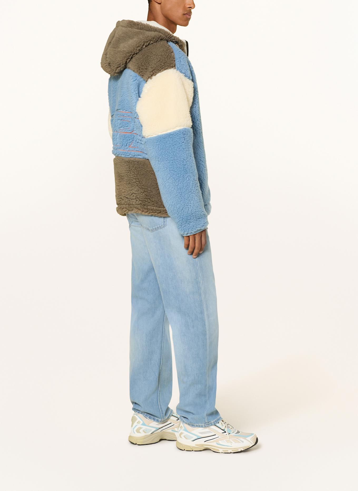 NAPAPIJRI T-TIRES fleece jacket: LIGHT BLUE / ECRU / KHAKI