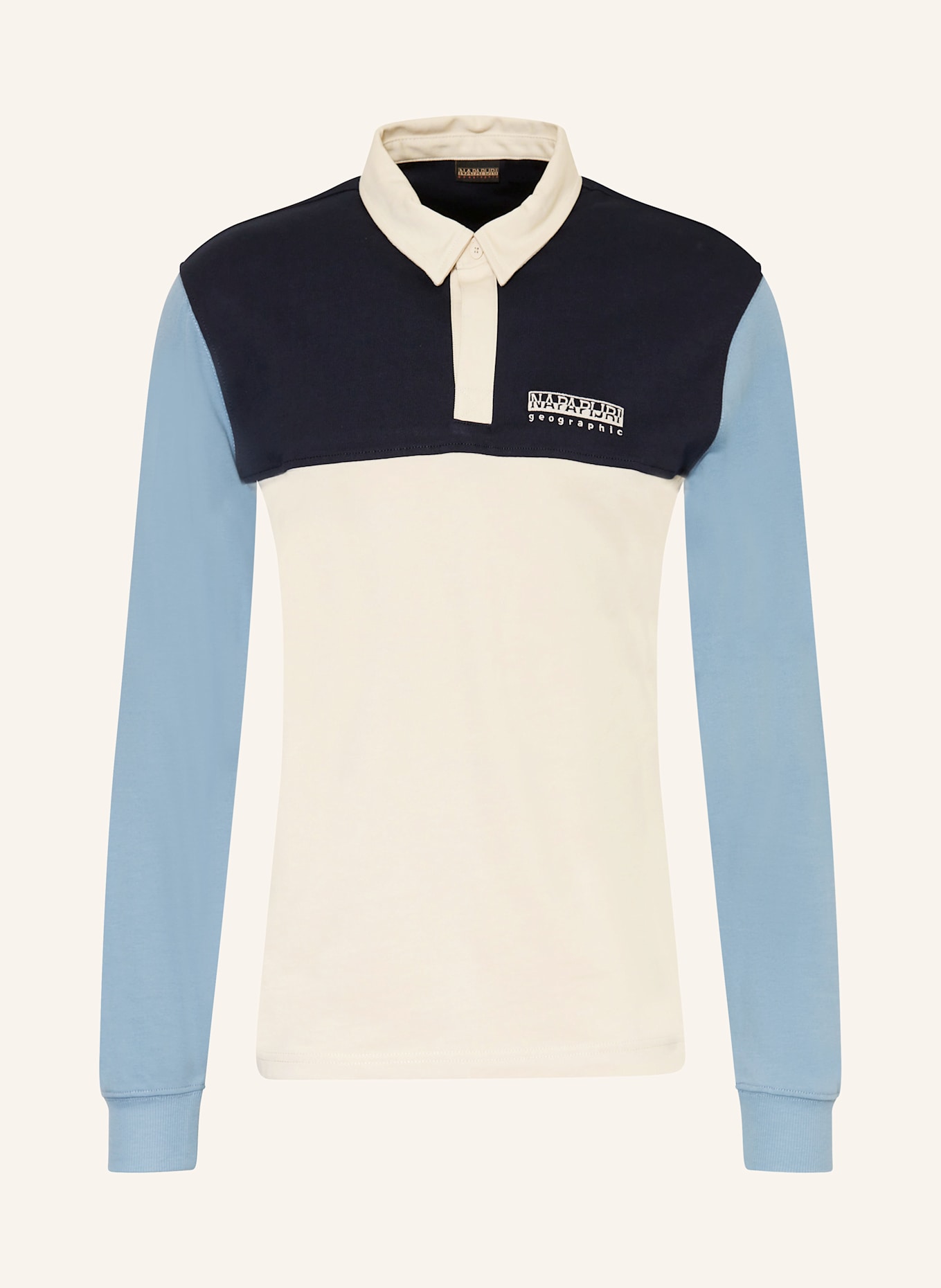 NAPAPIJRI Rugbyshirt E-MONT: ECRU / BLAU / HELLBLAU