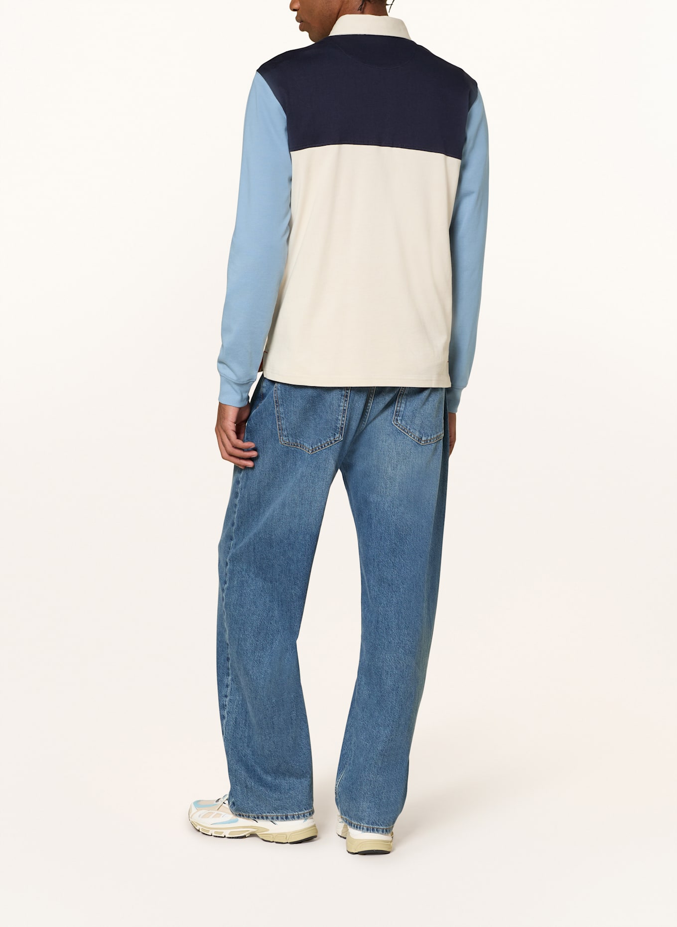 NAPAPIJRI Rugbyshirt E-MONT: ECRU / BLAU / HELLBLAU