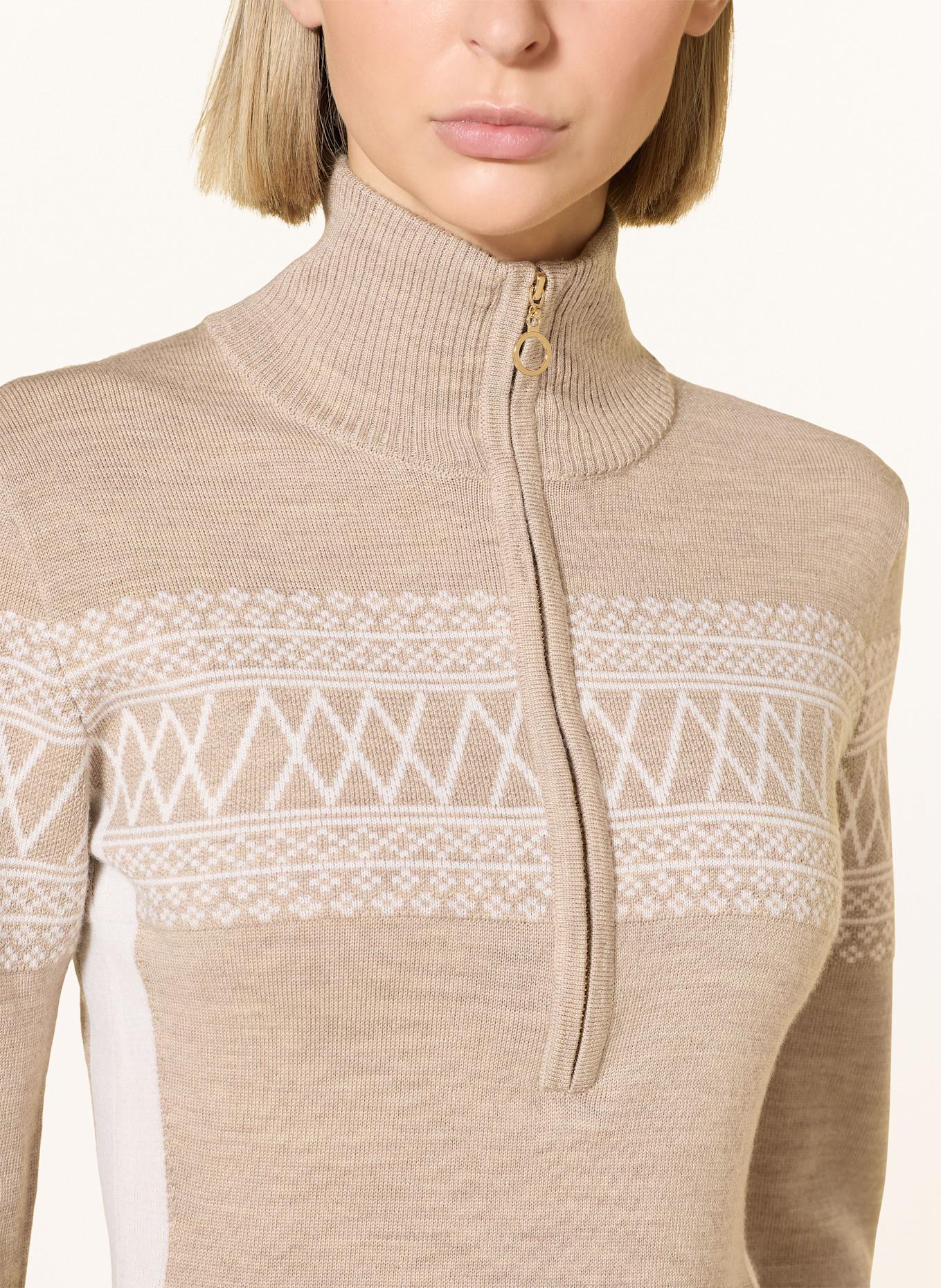 WE NORWEGIANS Midlayer SIGNATURE aus Merinowolle: BEIGE