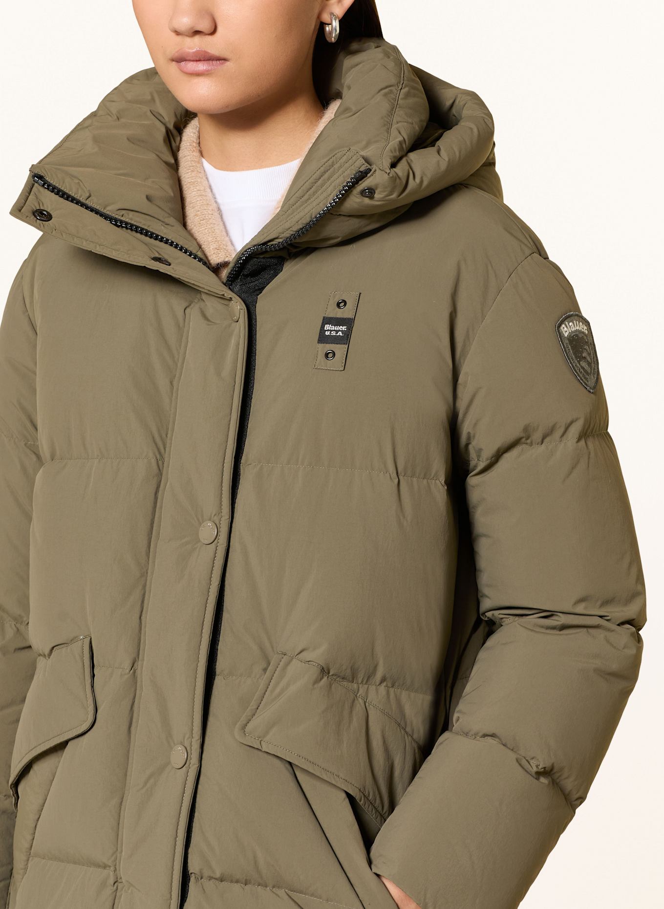 Blauer Daunenmantel LENA: KHAKI