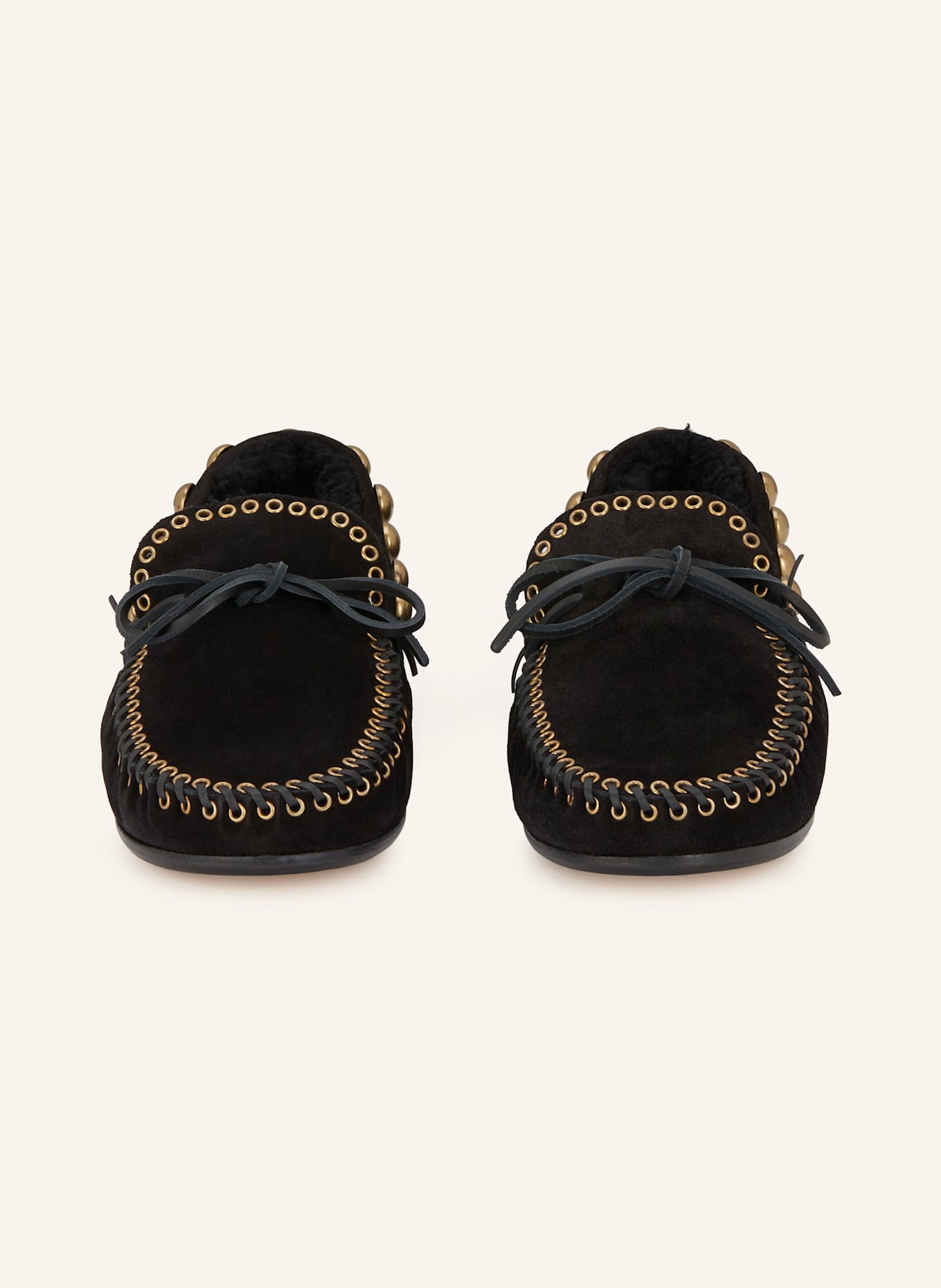 ISABEL MARANT Mokasyny FITZA z ćwiekami: CZARNY