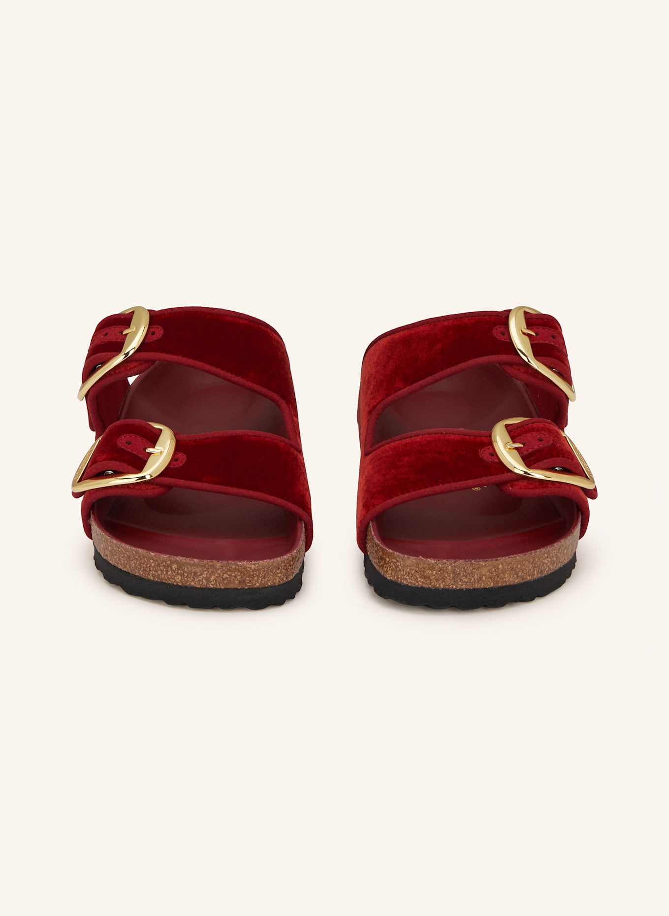 BIRKENSTOCK Pantoletten ARIZONA BIG BUCKLE PIPING RIVET: DUNKELROT