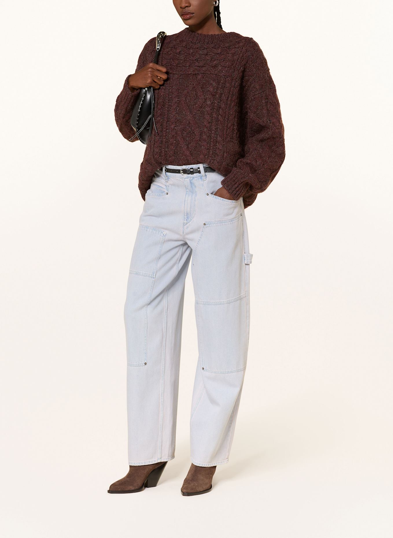 MARANT ÉTOILE Oversized-Pullover DEOTILLE: BRAUN / DUNKELROT