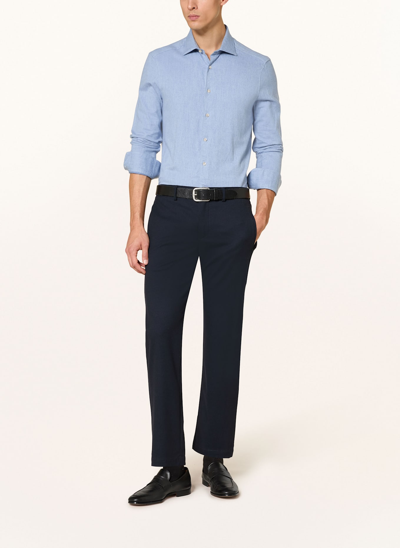 Stenströms Flanellhemd Slim Fit: HELLBLAU