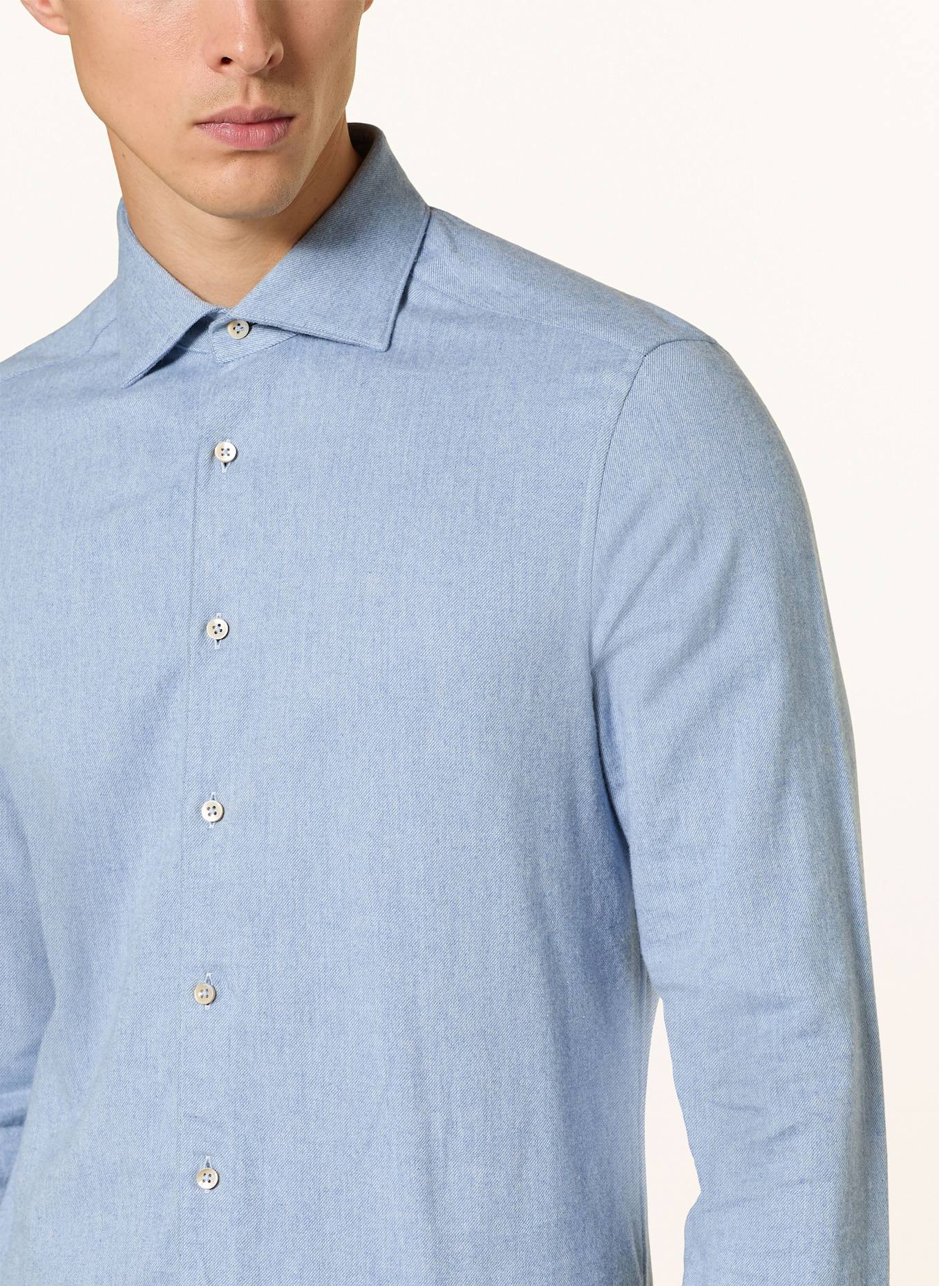 Stenströms Flanellhemd Slim Fit: HELLBLAU