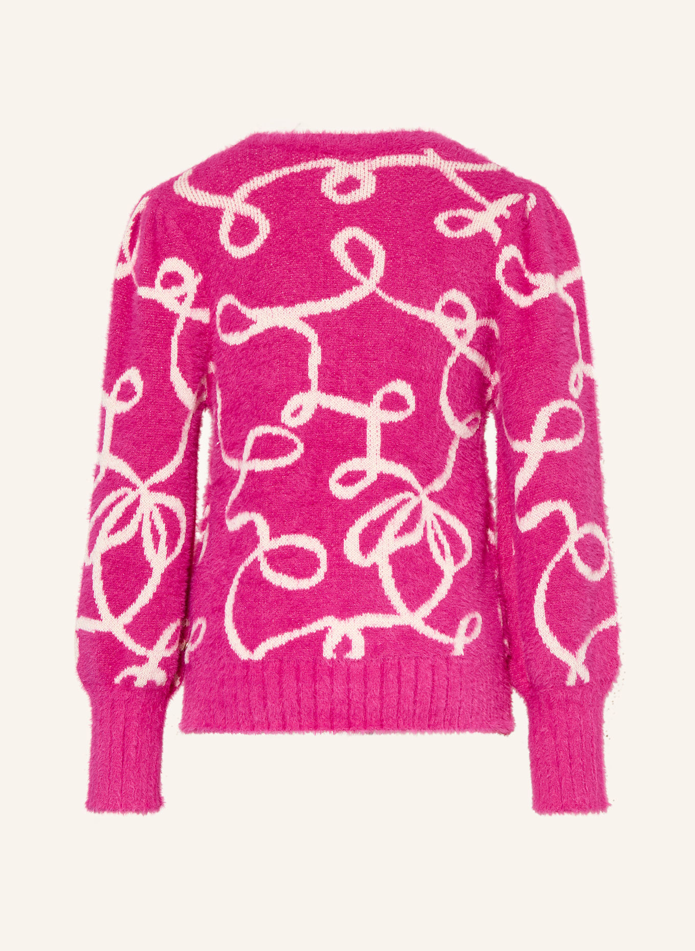 SCOTCH & SODA Sweter z błyszczącą przędzą: MOCNORÓŻOWY / ECRU