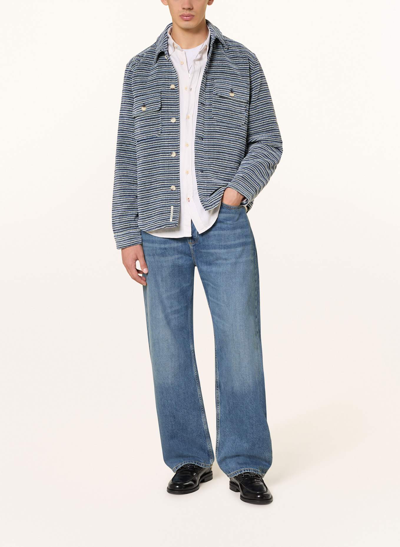 SCOTCH & SODA Overshirt: BLAU / WEISS / DUNKELBLAU