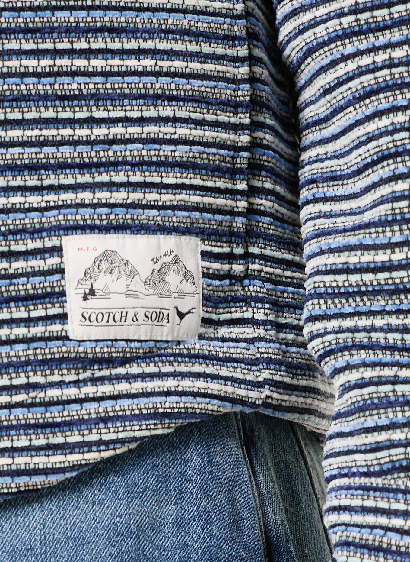 SCOTCH & SODA Overshirt: BLAU / WEISS / DUNKELBLAU