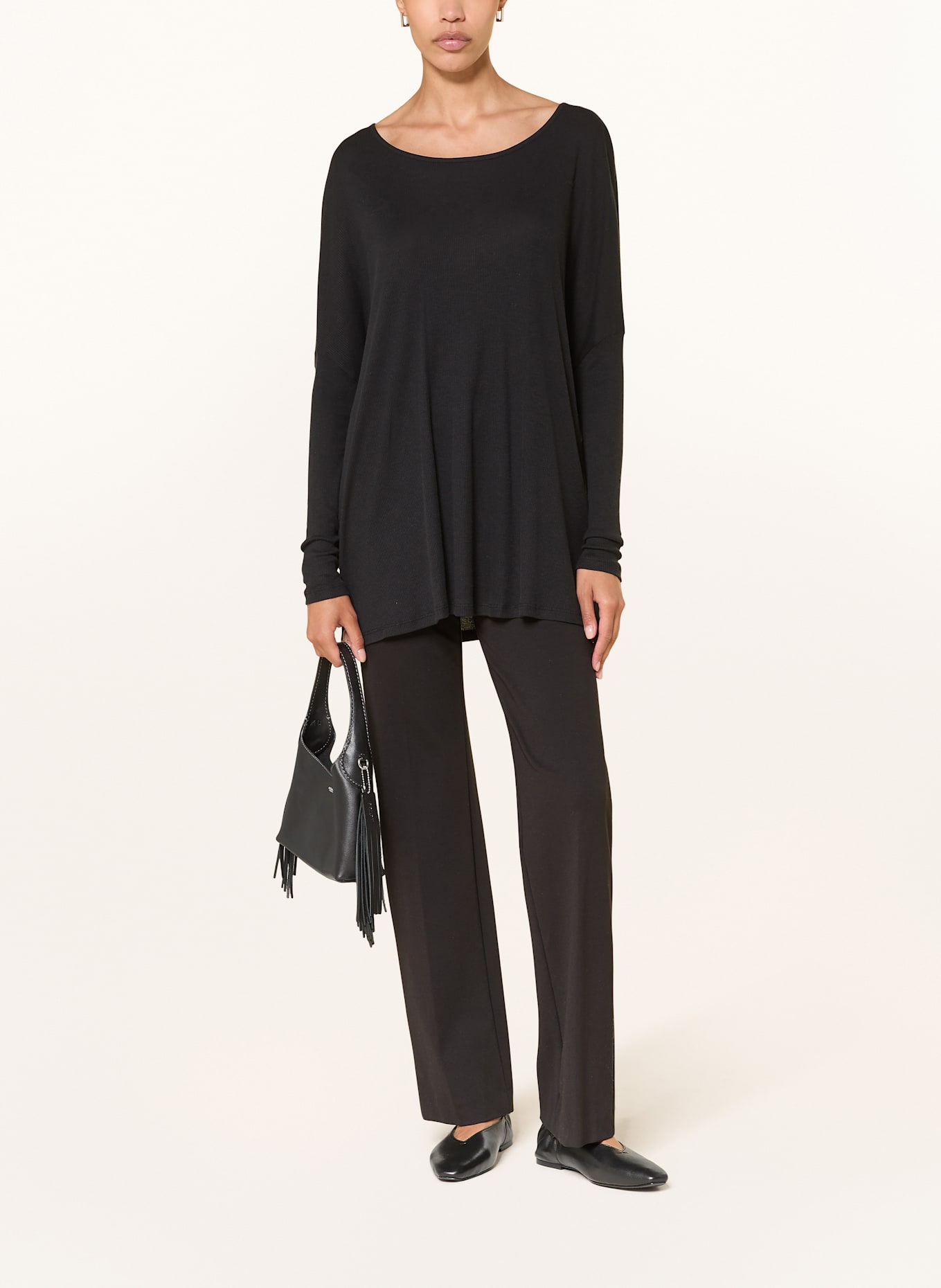 MAJESTIC FILATURES Oversized-Longsleeve: SCHWARZ