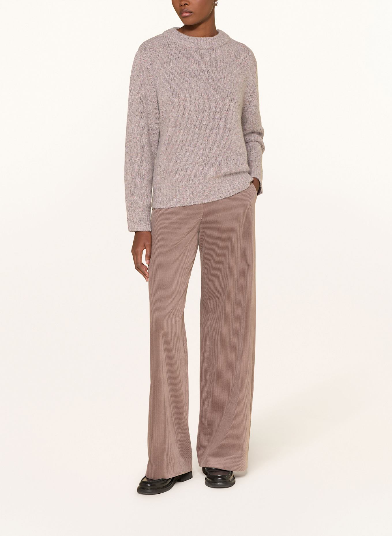 windsor. Cashmere-Pullover: GRAU / HELLLILA