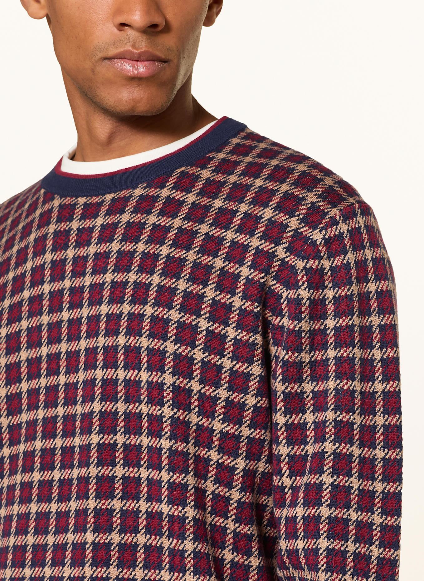 GANT Pullover: DUNKELBLAU / DUNKELROT / BEIGE