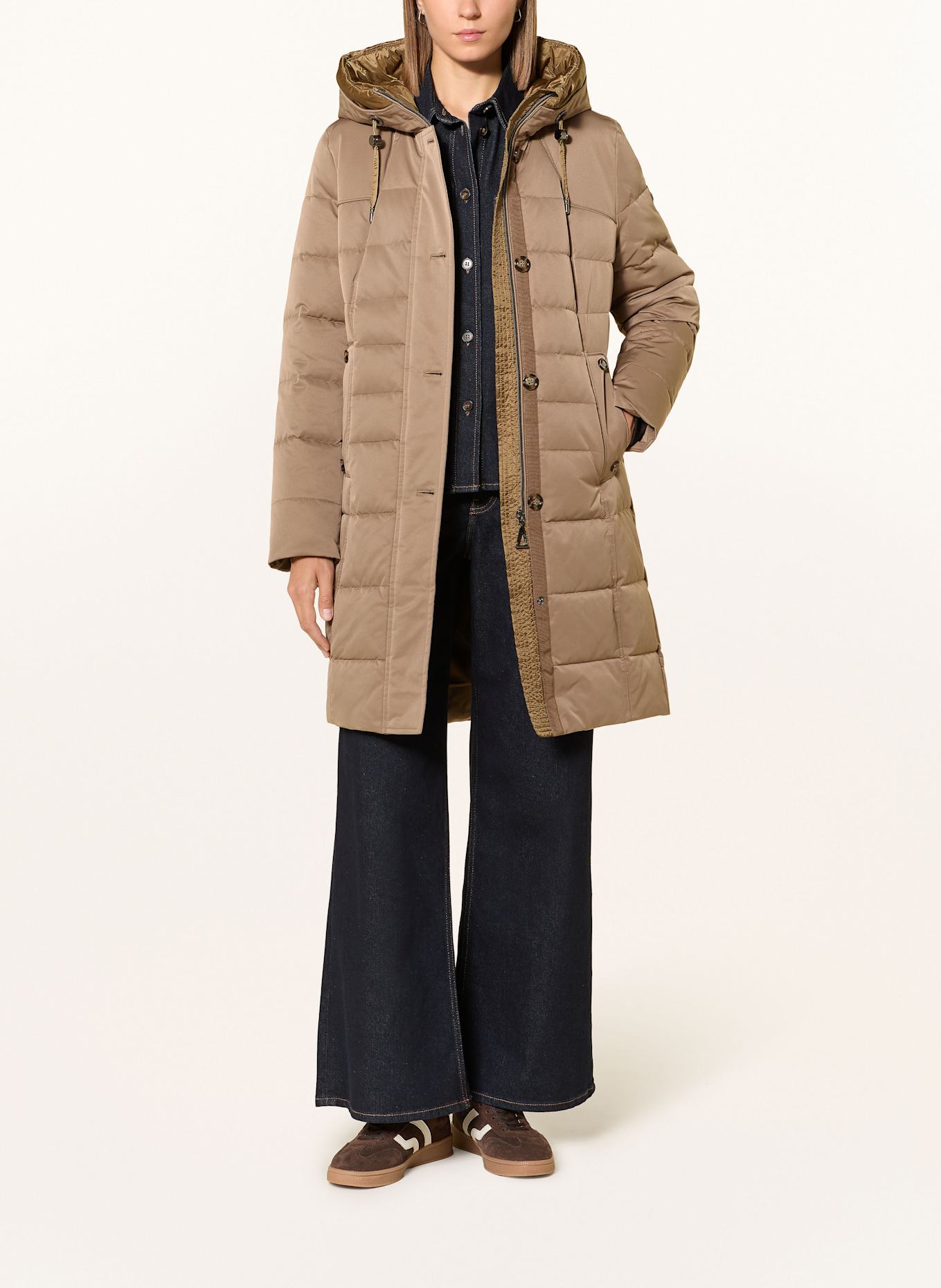 GIL BRET Steppmantel mit DUPONT™ SORONA®-Isolierung: HELLBRAUN