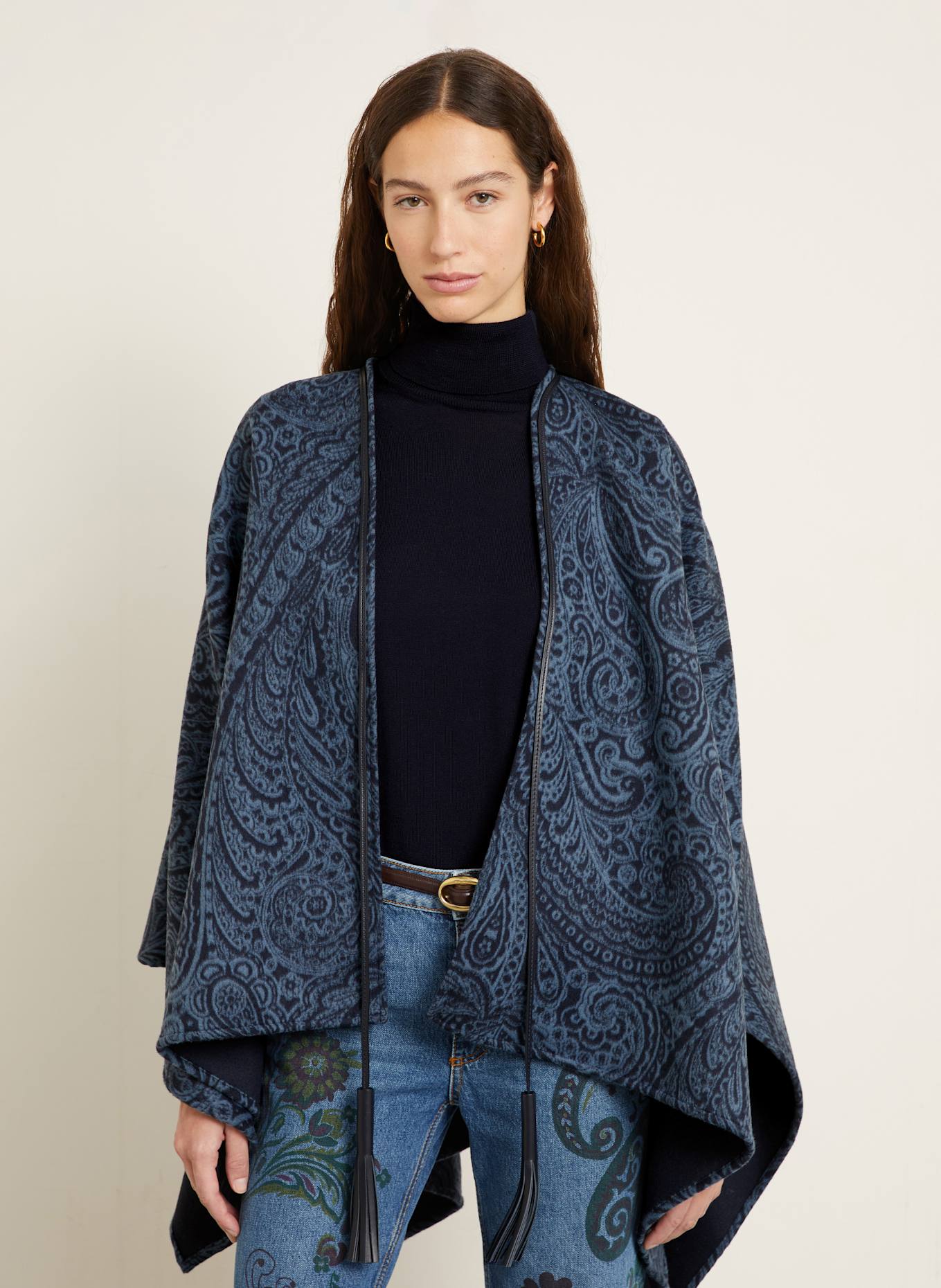 ETRO Cape: DARK BLUE / LIGHT BLUE