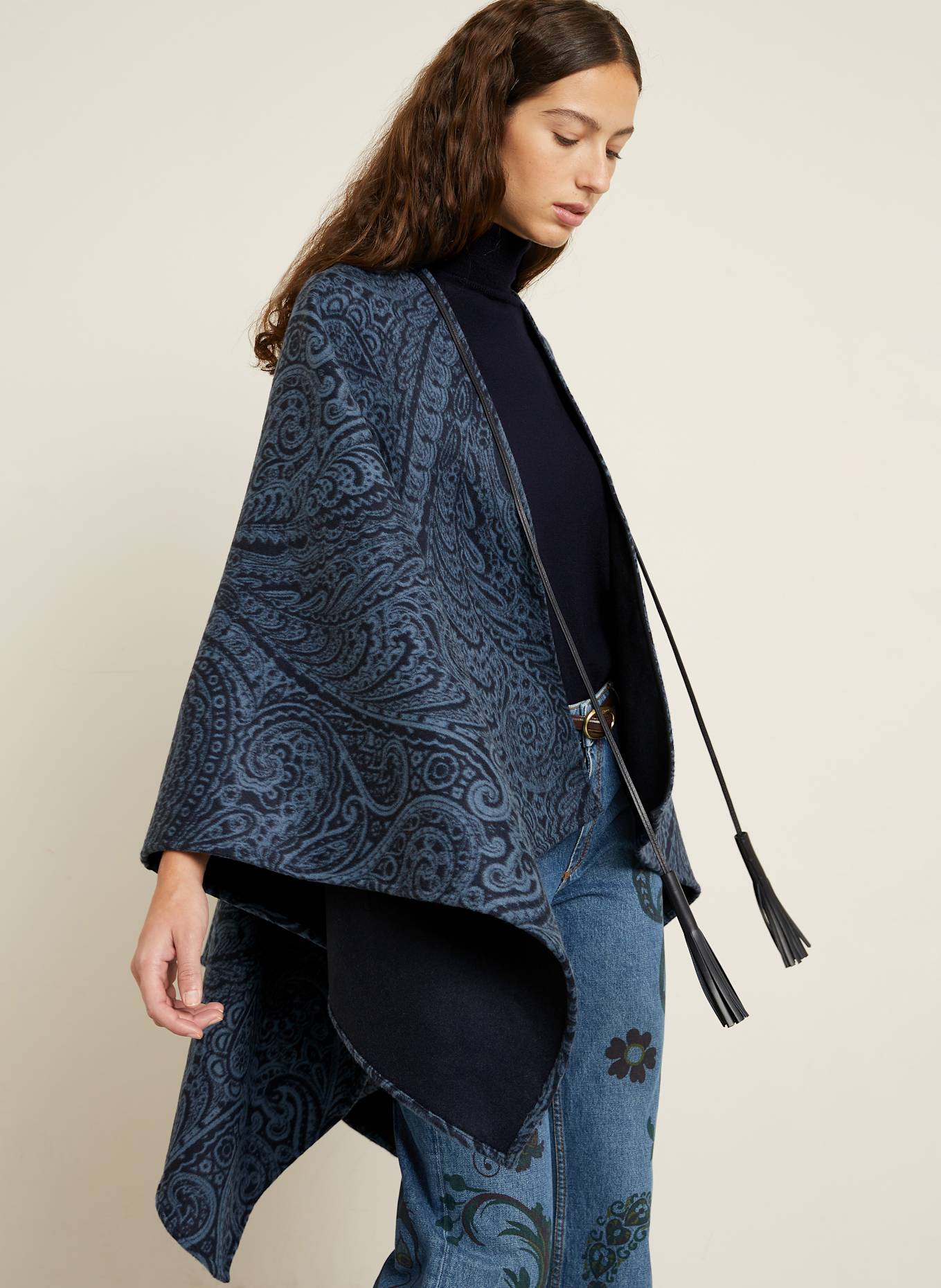 ETRO Cape: DARK BLUE / LIGHT BLUE