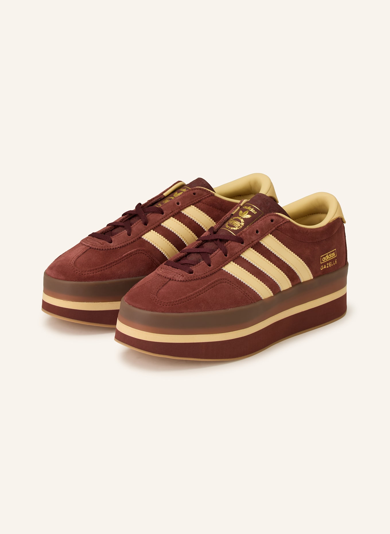 adidas Originals Sneaker GAZELLE STACK: DUNKELROT / DUNKELGELB