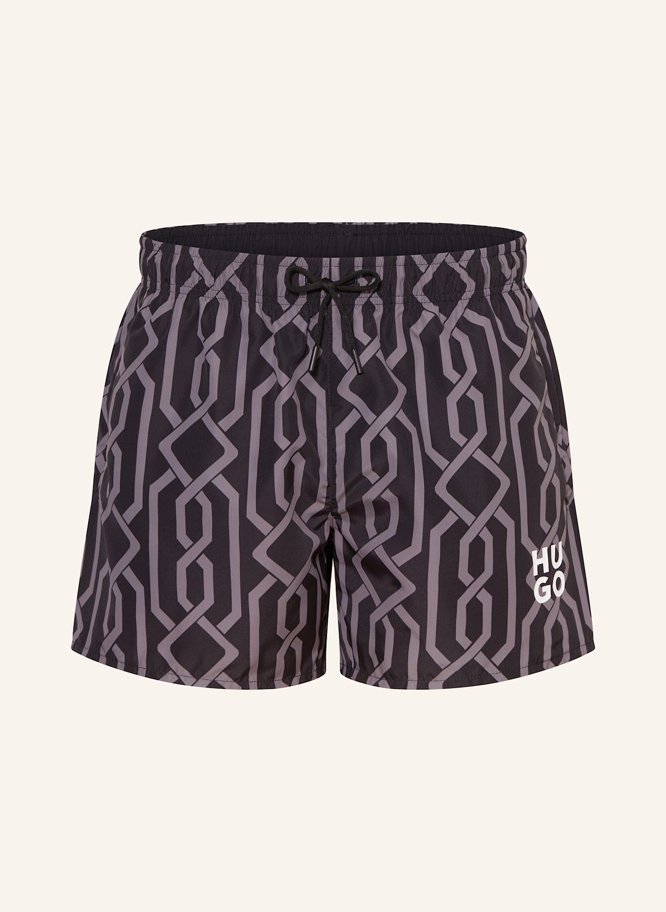 HUGO Badeshorts DODY: SCHWARZ / GRAU