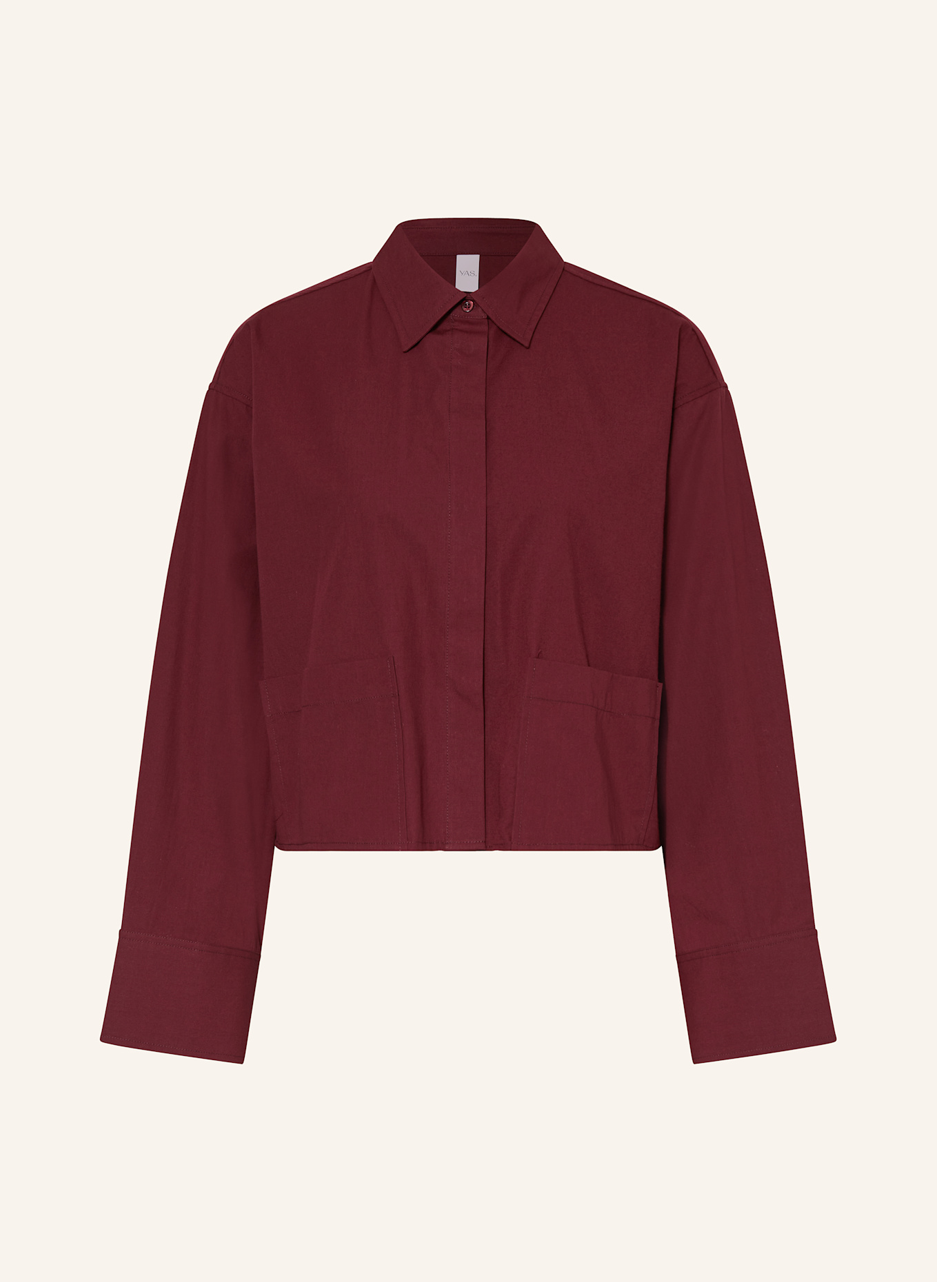Y.A.S. Cropped-Hemdbluse: DUNKELROT