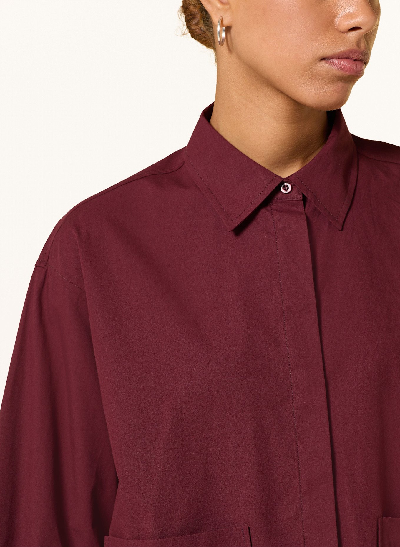 Y.A.S. Cropped-Hemdbluse: DUNKELROT